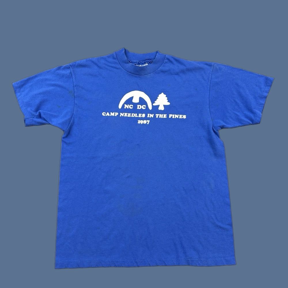 Hanes VINTAGE Hanes Shirt Mens Large Blue Camp Needles 1987 Single Stitch USA Made Shirt Mens Large Blue 80s Retro USA Hanes T-Shirt Size US L / EU 52-54 / 3 - 1 Thumbnail