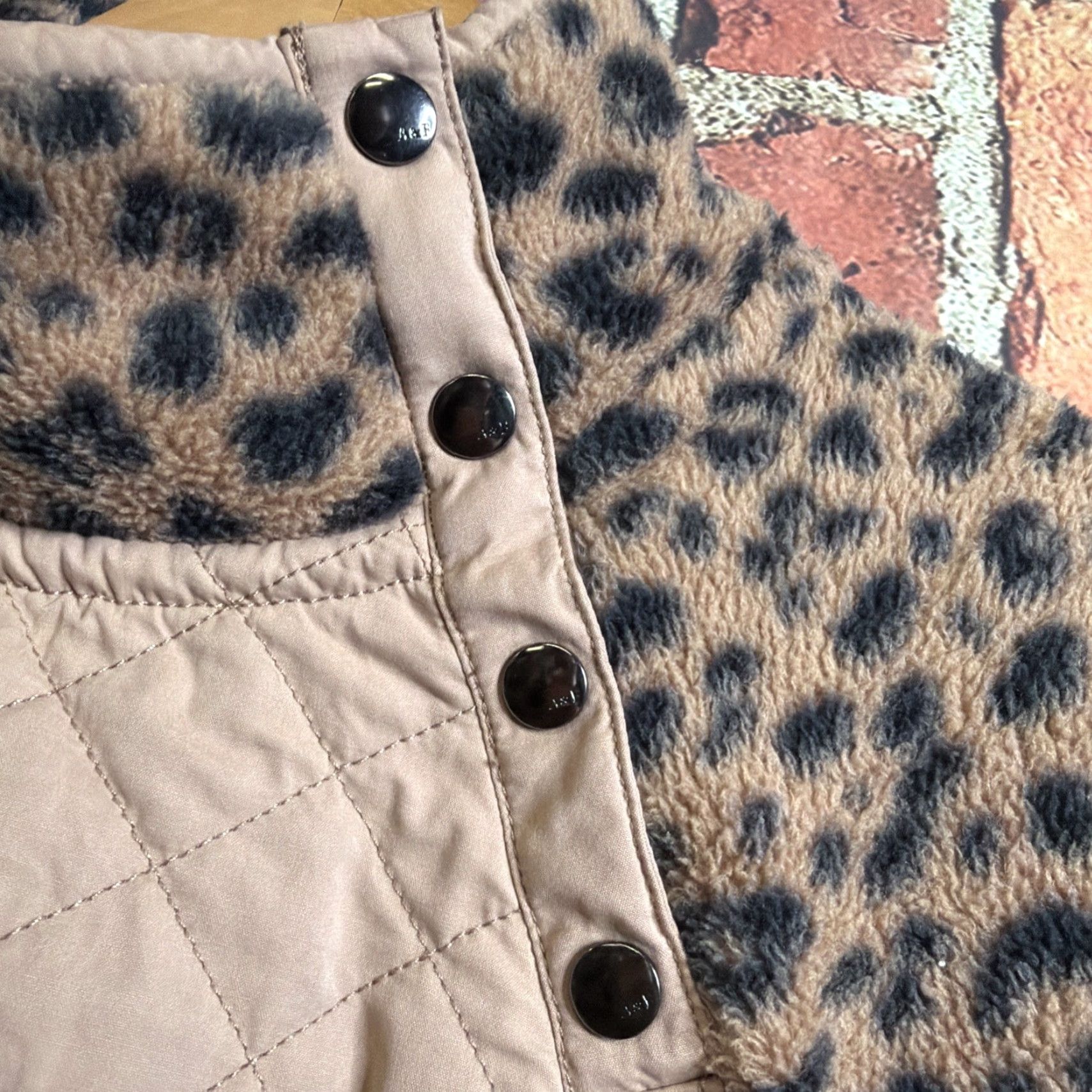 Abercrombie & Fitch Abercrombie & Fitch Fleece Leopard Pullover Womens Size M 1/4 Button Down Size M / US 6-8 / IT 42-44 - 3 Thumbnail