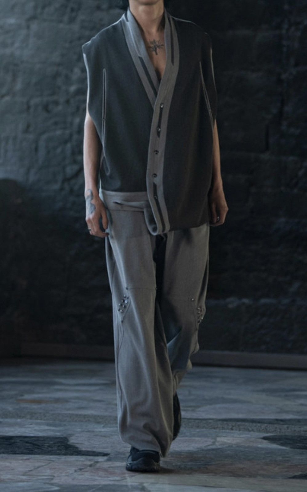 image of Kiko Kostadinov 00132022 “Xolo” Antharas Wide Trousers Grey in Light Grey, Men's (Size 34)