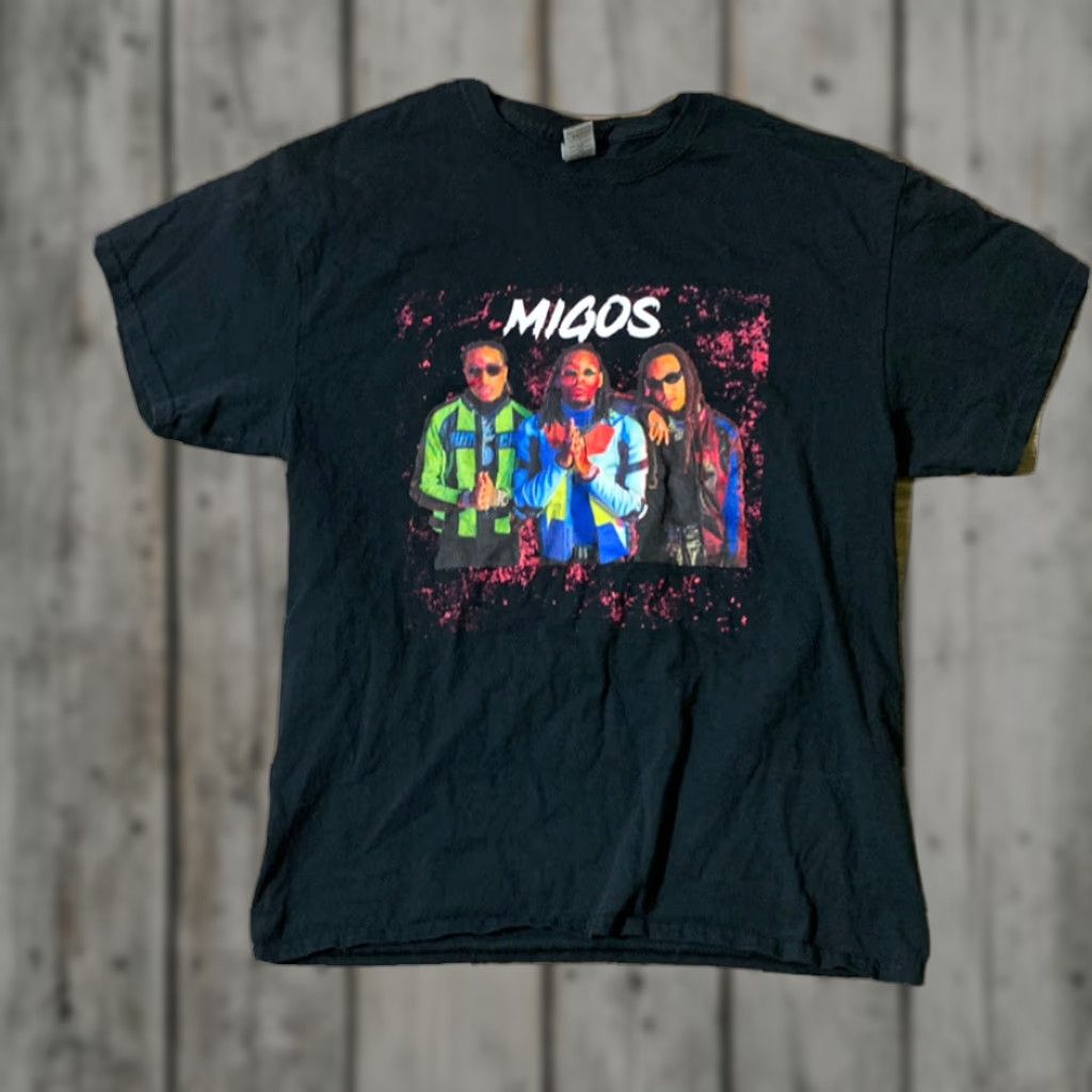 Vintage VINTAGE Migos Band T Shirt Adult Medium Black Hip Hop Rap Trio Mens Size US M / EU 48-50 / 2 - 1 Thumbnail