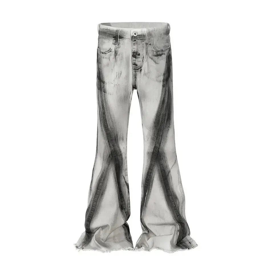 Japanese Brand Y2k Streetwear Dirty Gradient Baggy White Jean Size US 32 / EU 48 - 3 Thumbnail