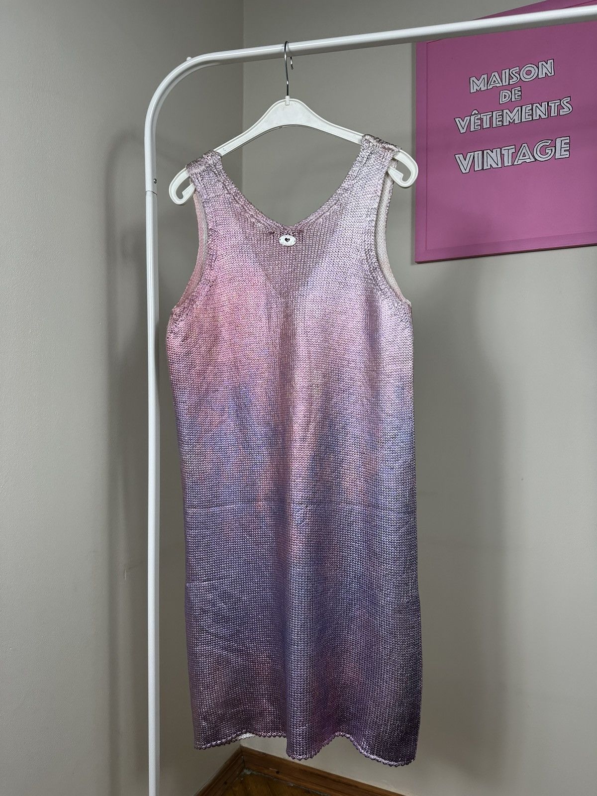 TWINSET Twin-Set Jeans Mini Dress Tank Top Knitted Metallic Pink Size S / US 4 / IT 40 - 13 Thumbnail