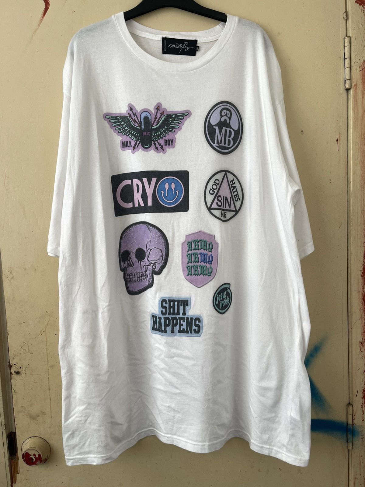 Japanese Brand Milkboy Wappen Parody Logo Tee Size US XXL / EU 58 / 5 - 1 Thumbnail