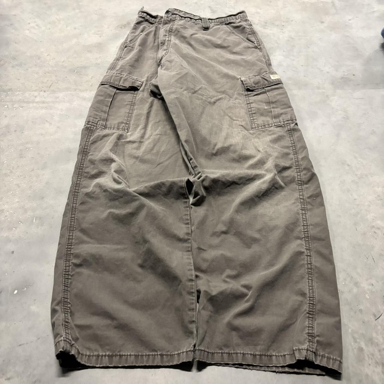 Japanese Brand × Vintage Crazy Vintage Y2K/2000s Baggy Faded Khaki Brown Streetwear Skater Style Cargo Pants! Size US 40 / EU 56 - 3 Thumbnail