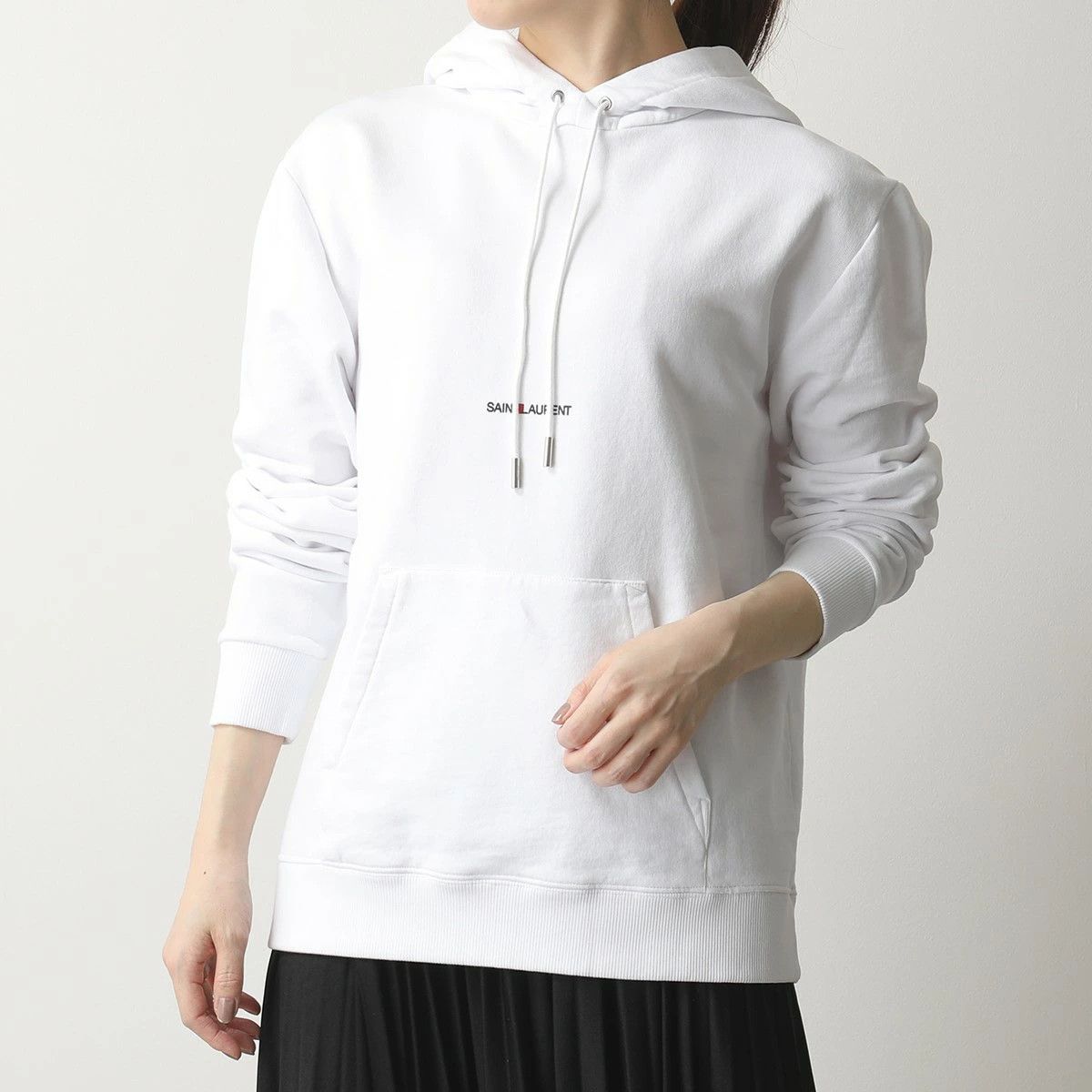 Saint Laurent Paris o1s1wg110924 Unisex Rive Gauche Hoodie in White Size US M / EU 48-50 / 2 - 5 Thumbnail