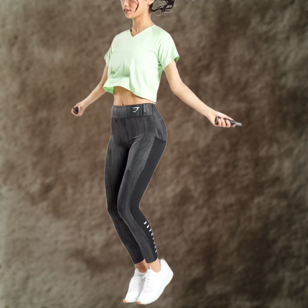 Gymshark Gymshark Sport Leggings Black Striped High Waisted Adult Women XS Size 26" / US 2 / IT 38 - 1 Thumbnail