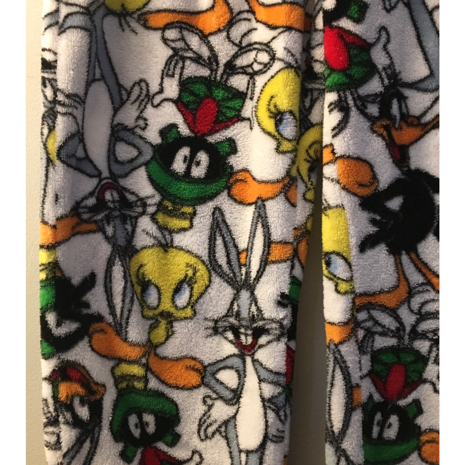 Vintage Looney Tunes Pajama Pants Pj Bottom Fleece White Size S Women Bugs Bunny Tweety Bird Sylvester Size 28" / US 6 / IT 42 - 3 Thumbnail