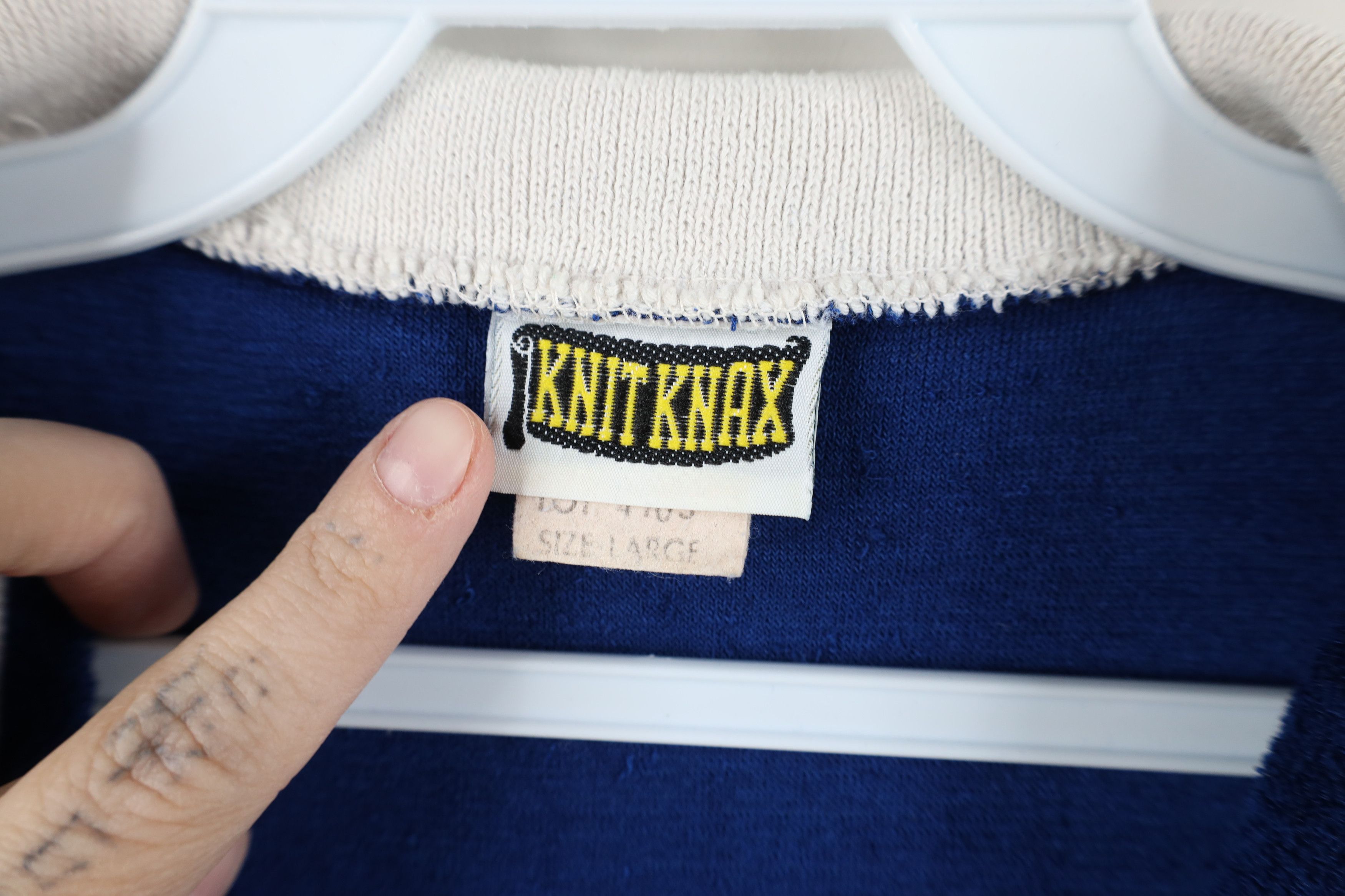 Vintage Vintage 70s Streetwear Blank Terry Cloth Polo Shirt Blue USA Size L / US 10 / IT 46 - 5 Thumbnail