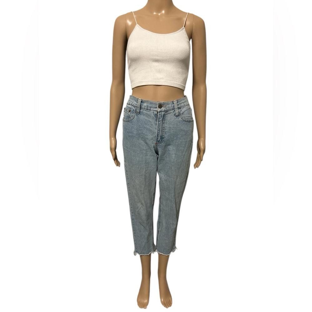 Designer High rise light wash garterized denim Size 26" / US 2 / IT 38 - 1 Thumbnail