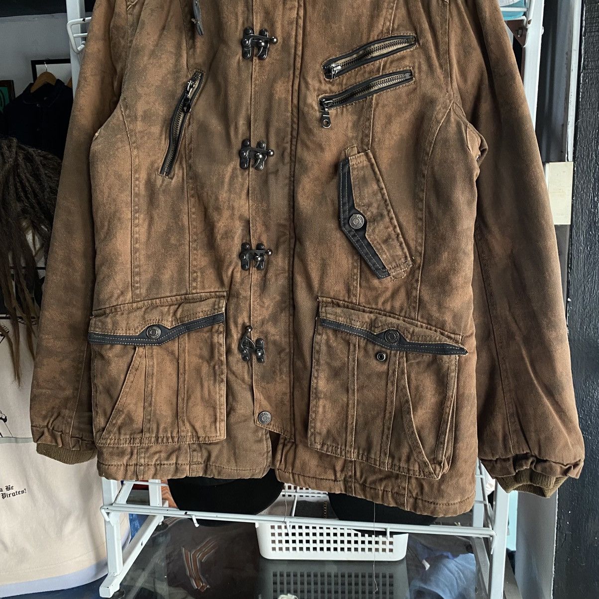 In The Attic In the Attic Brown Grunge Multi-Pocket Fur Hoodie Jacket Size US M / EU 48-50 / 2 - 5 Thumbnail