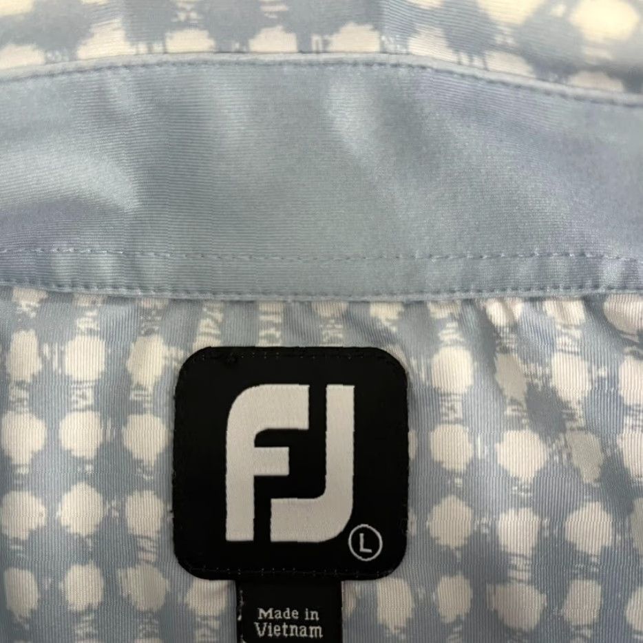 Footjoy FootJoy Polo Shirt Men L Blue White BONITA BAY Golf Club Performance Stretch Size US L / EU 52-54 / 3 - 3 Thumbnail