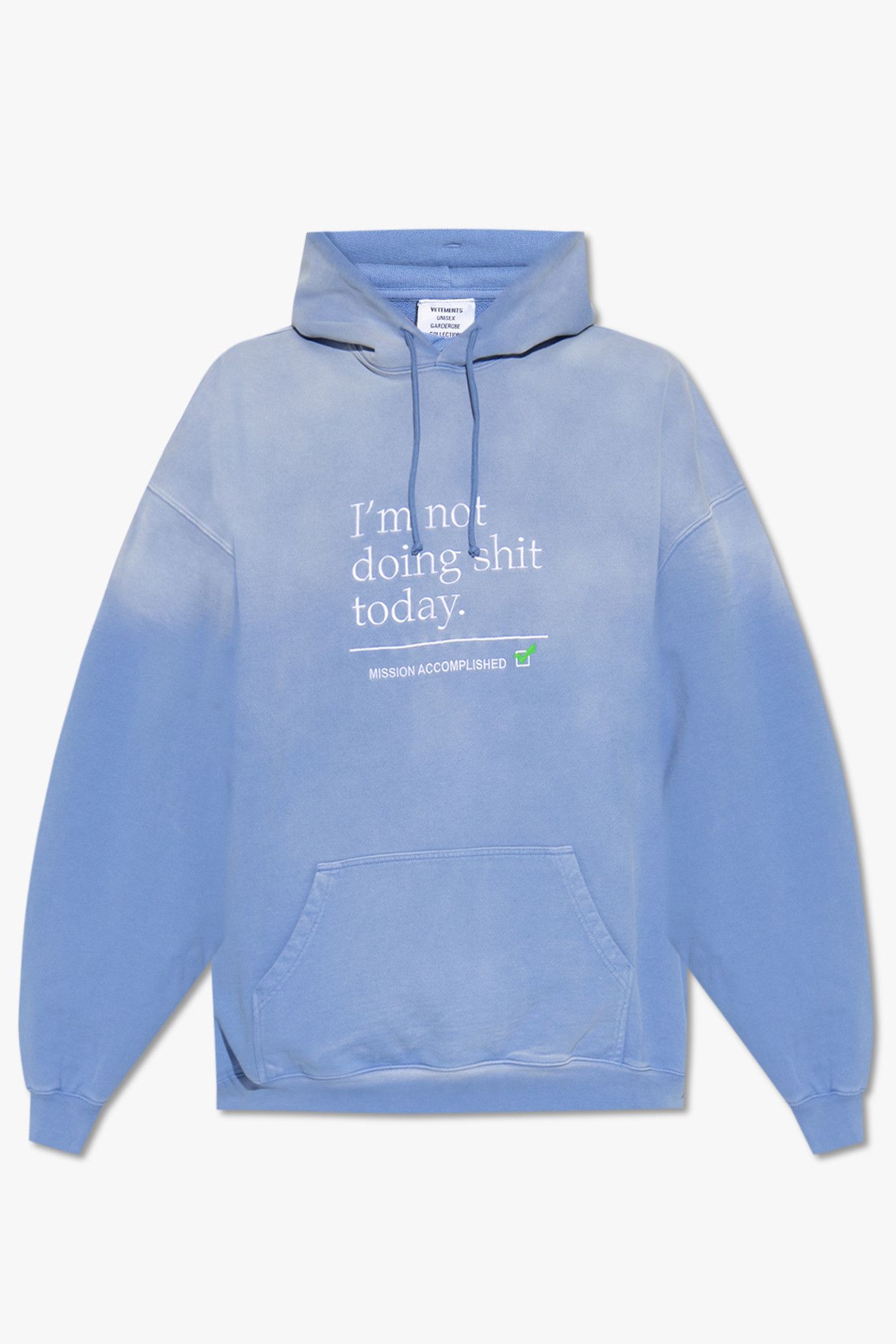 VETEMENTS(ヴェトモン) Not Do Shit Today パーカー フーディー VETEMENTS(ヴェトモン) Not Do Shit Today パーカー フーディー