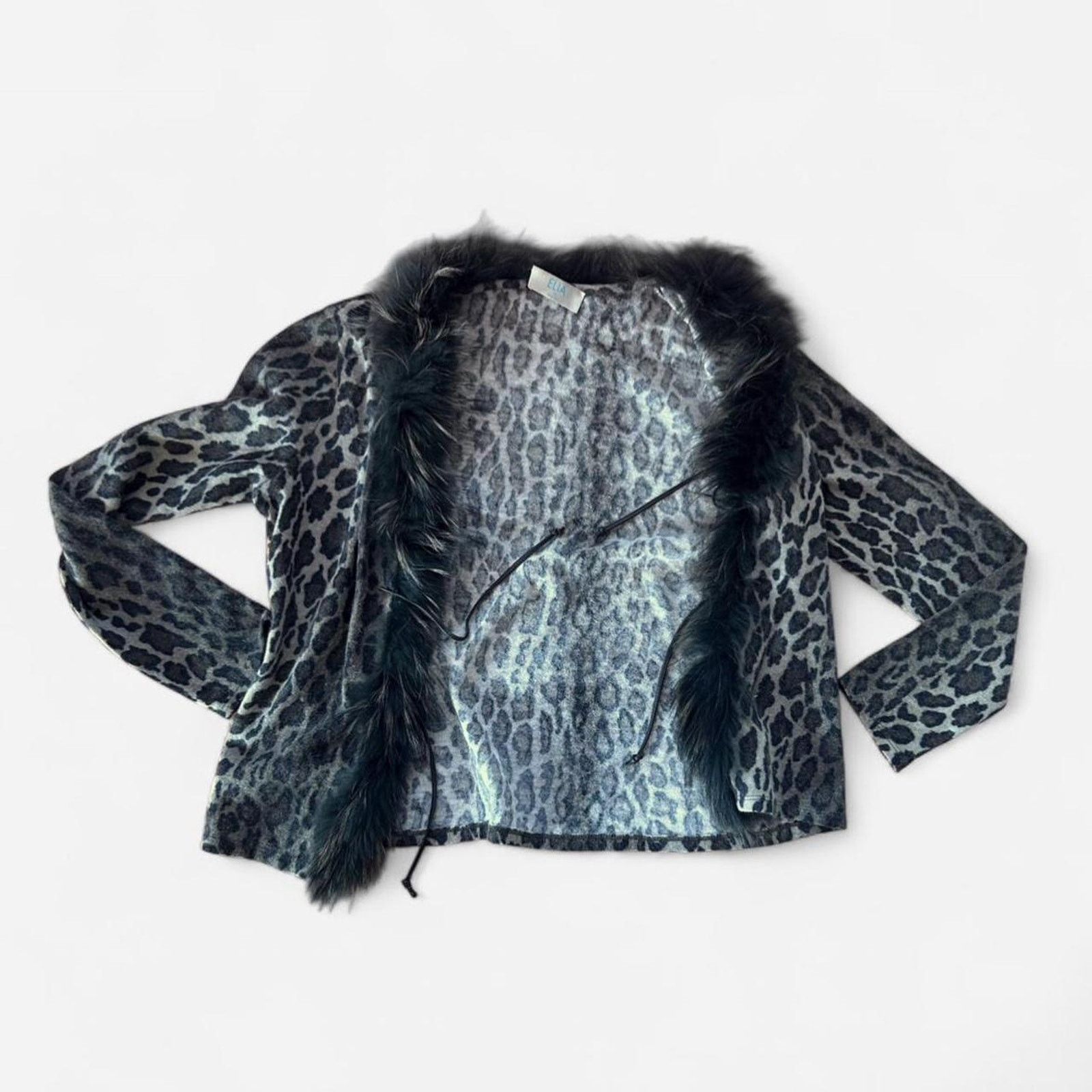 Vintage vintage elia cheetah cardigan with faux fur trim Size S / US 4 / IT 40 - 5 Thumbnail
