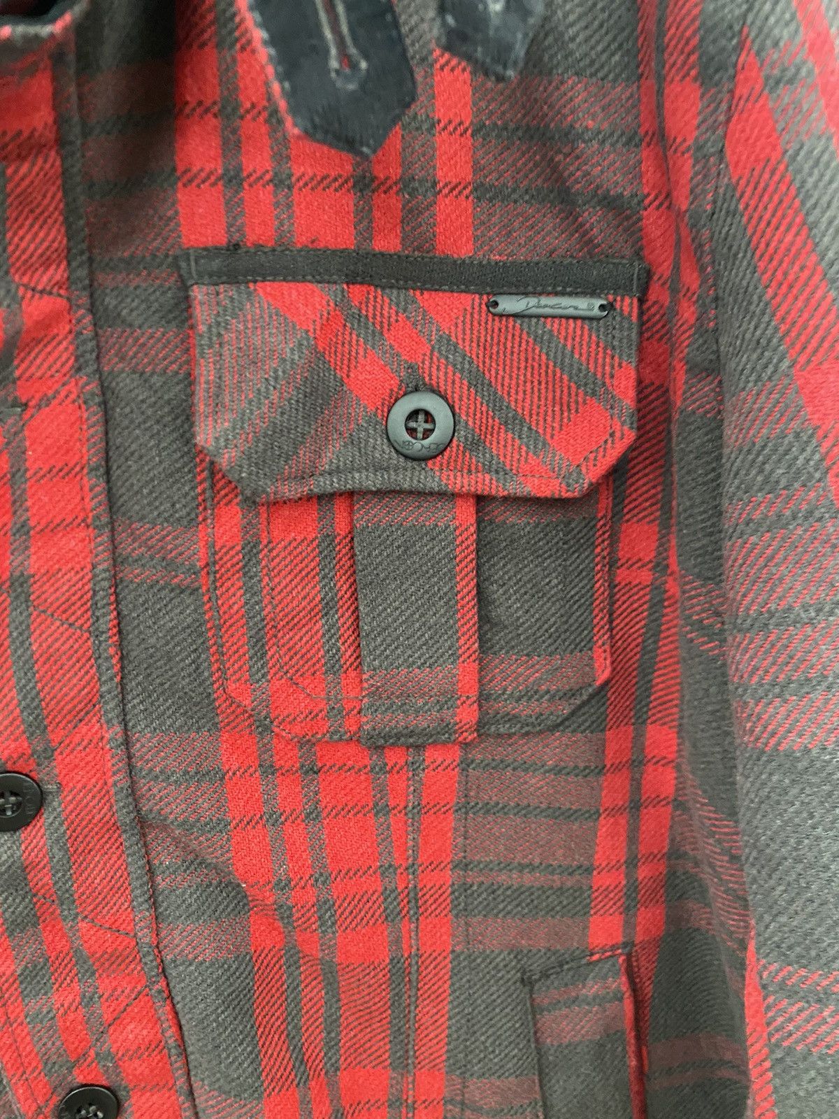 Japanese Brand × KMRii Plaid Jacket Sherpa Inside Deconstructed Jacket With Hoodies Size US XL / EU 56 / 4 - 8 Thumbnail