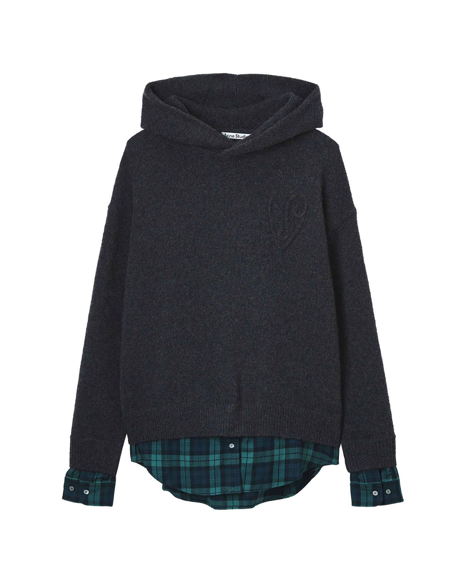 Acne Studios Acne Studios Plaid Spliced Hooded Knitwear Size XXS / US 00 / IT 34 - 1 Thumbnail