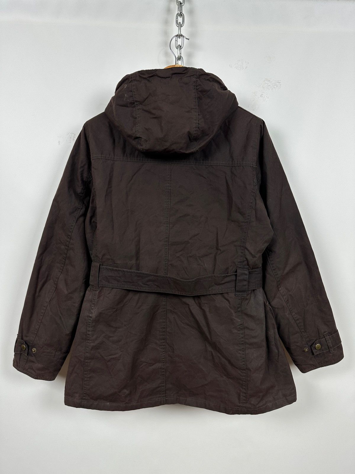 Barbour Barbour Brown Bird Art Bower Belted Waxed Coat Jacket Size L / US 10 / IT 46 - 2 Thumbnail