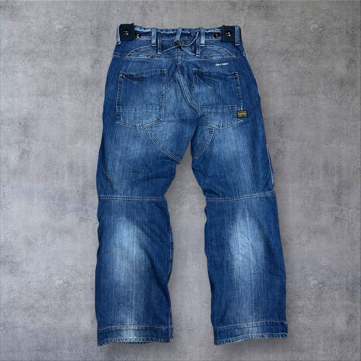 G-Star Vintage G star Raw 3301 Double Knee Biker Jeans Denim Pants Size US 32 / EU 48 - 1 Thumbnail
