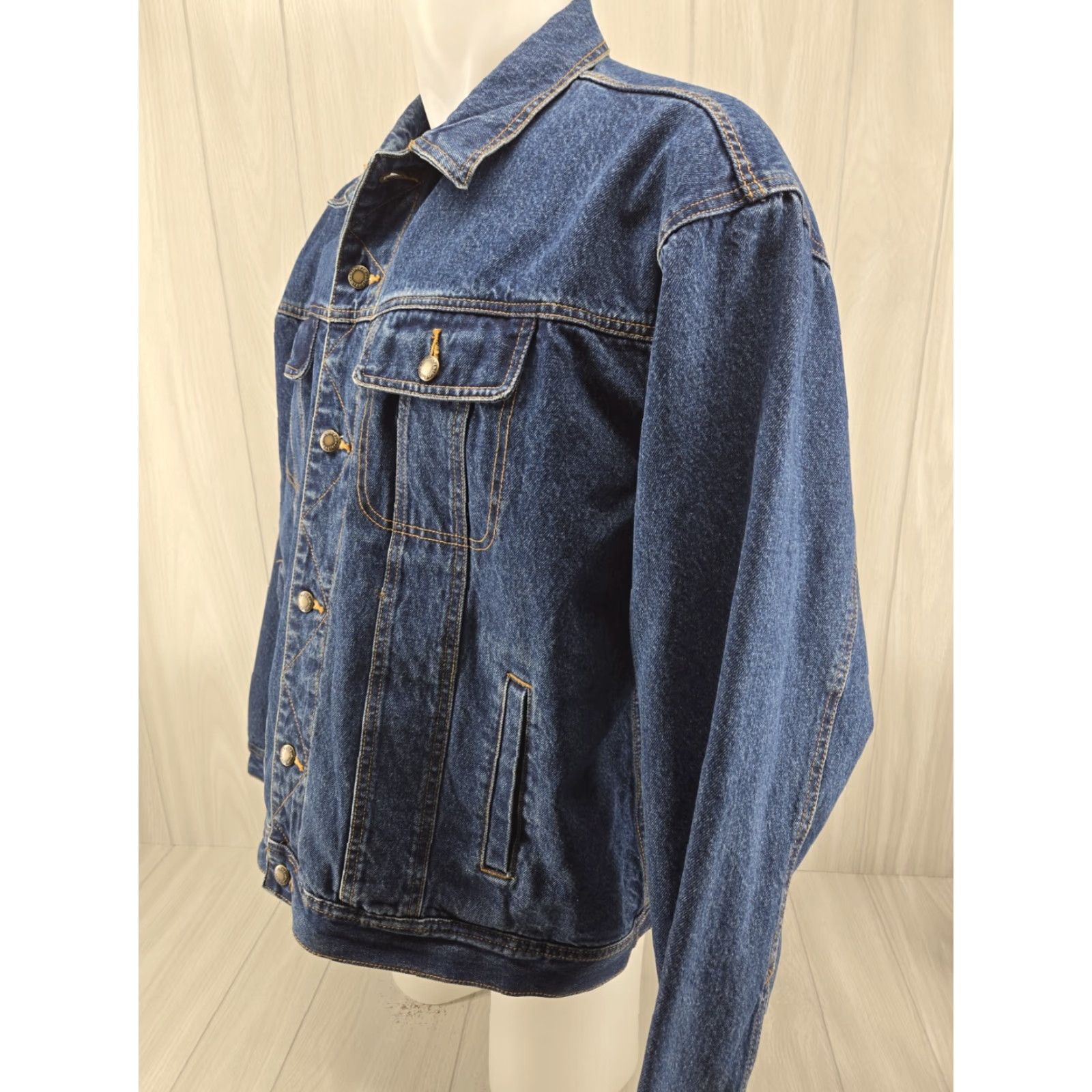 Wrangler VINTAGE Wrangler Rugged Wear Denim Jacket Flannel Lined XXL Blue Trucker RJK32AN Size US XXL / EU 58 / 5 - 3 Thumbnail