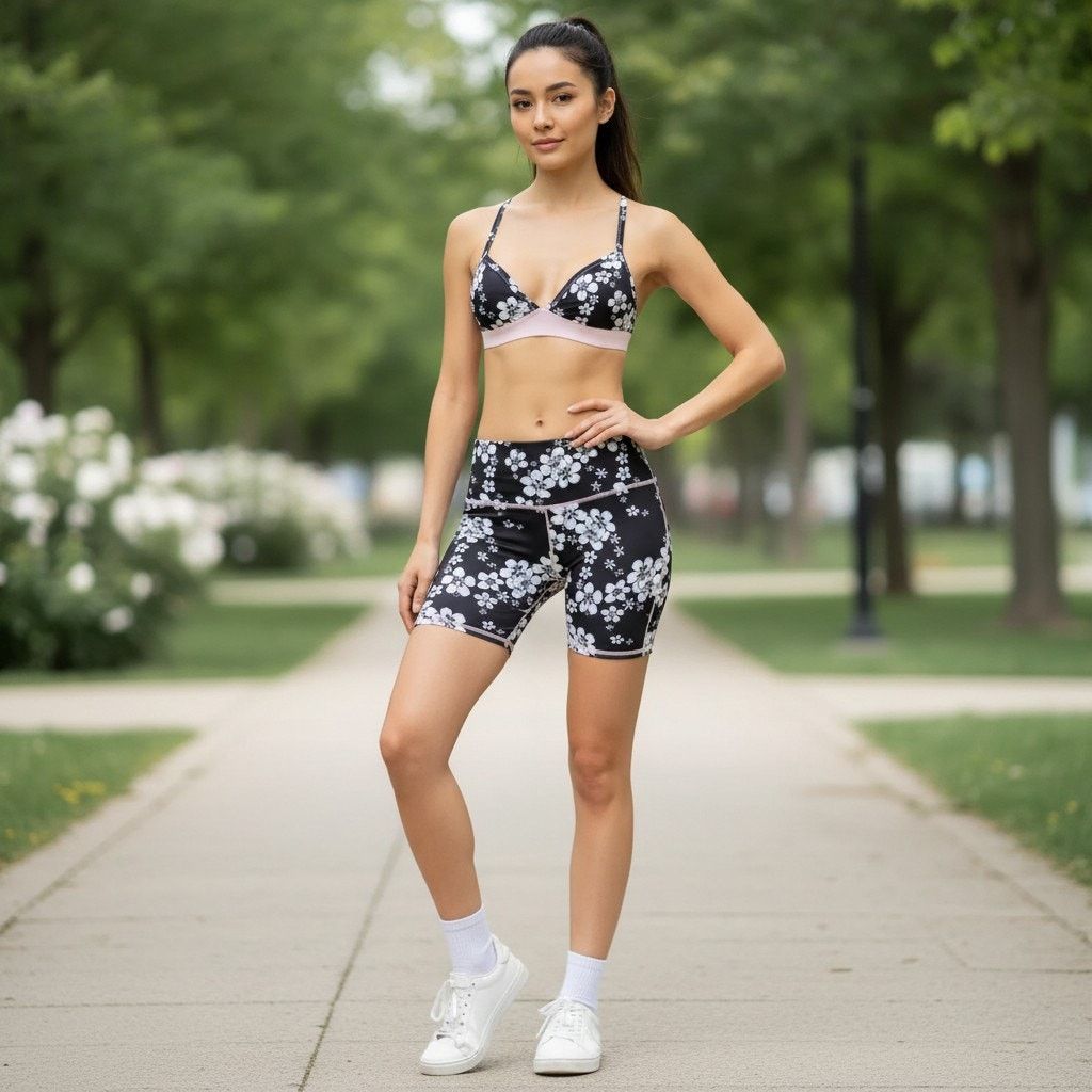 Other Frankies Bikinis Sports Bra (S) and Shorts (M) Sets Size ONE SIZE - 2 Thumbnail