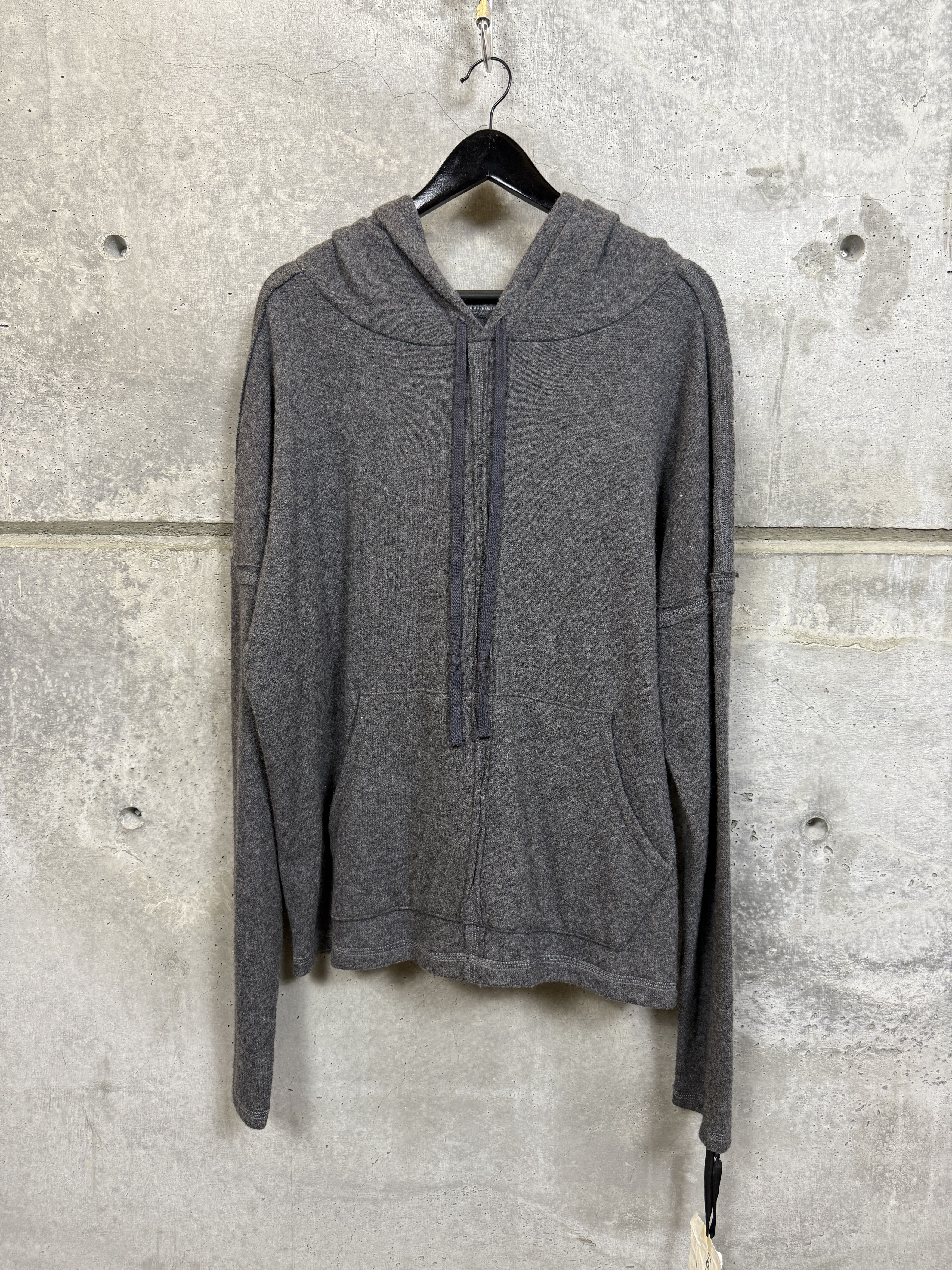 Greg Lauren $950 Greg Lauren SAMPLE Grey Wool Drop Hoodie Size US L / EU 52-54 / 3 - 1 Thumbnail