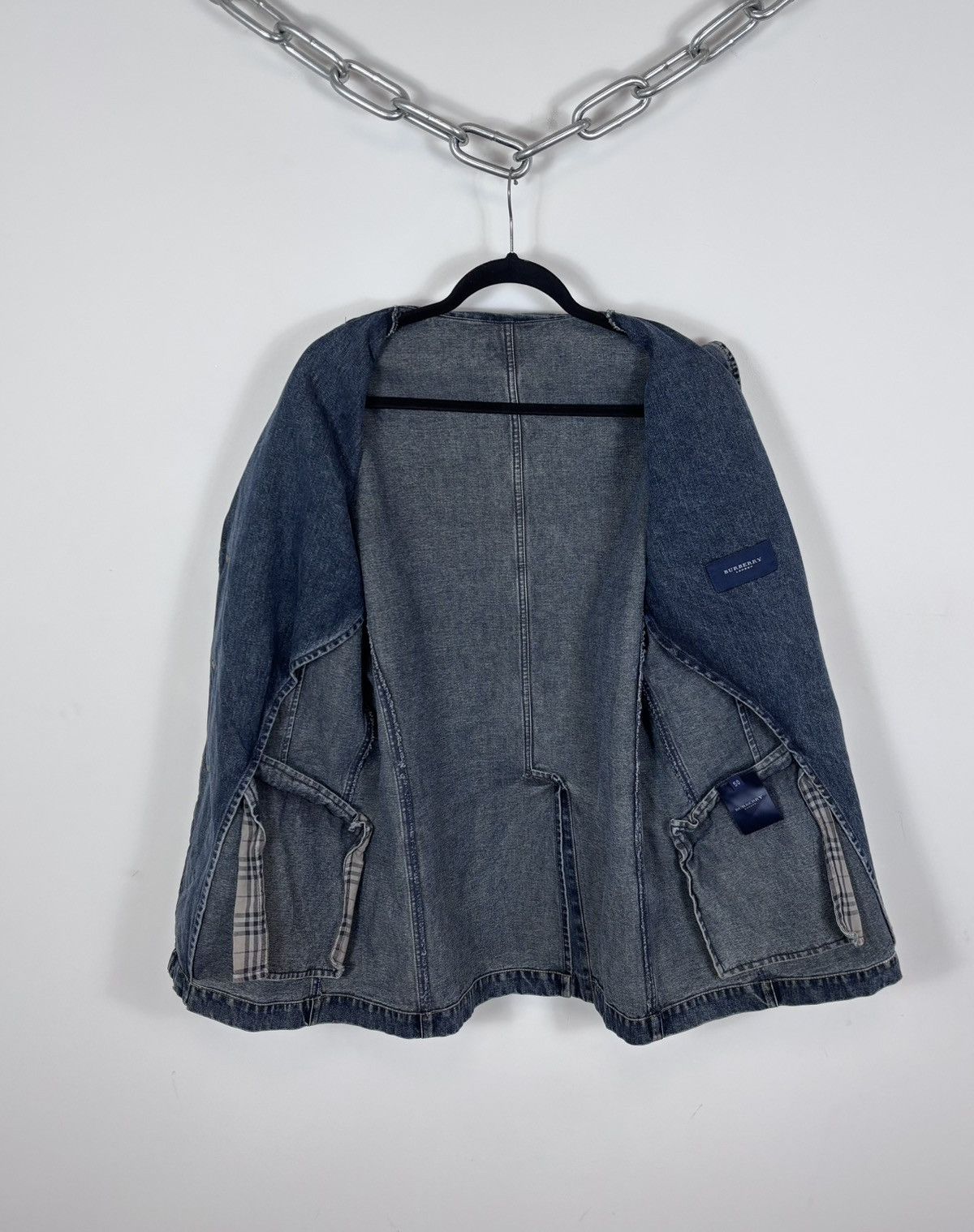 Burberry Burberry London Women’s Blue Denim Blazer Jacket Coat Size XL / US 12-14 / IT 48-50 - 15 Thumbnail