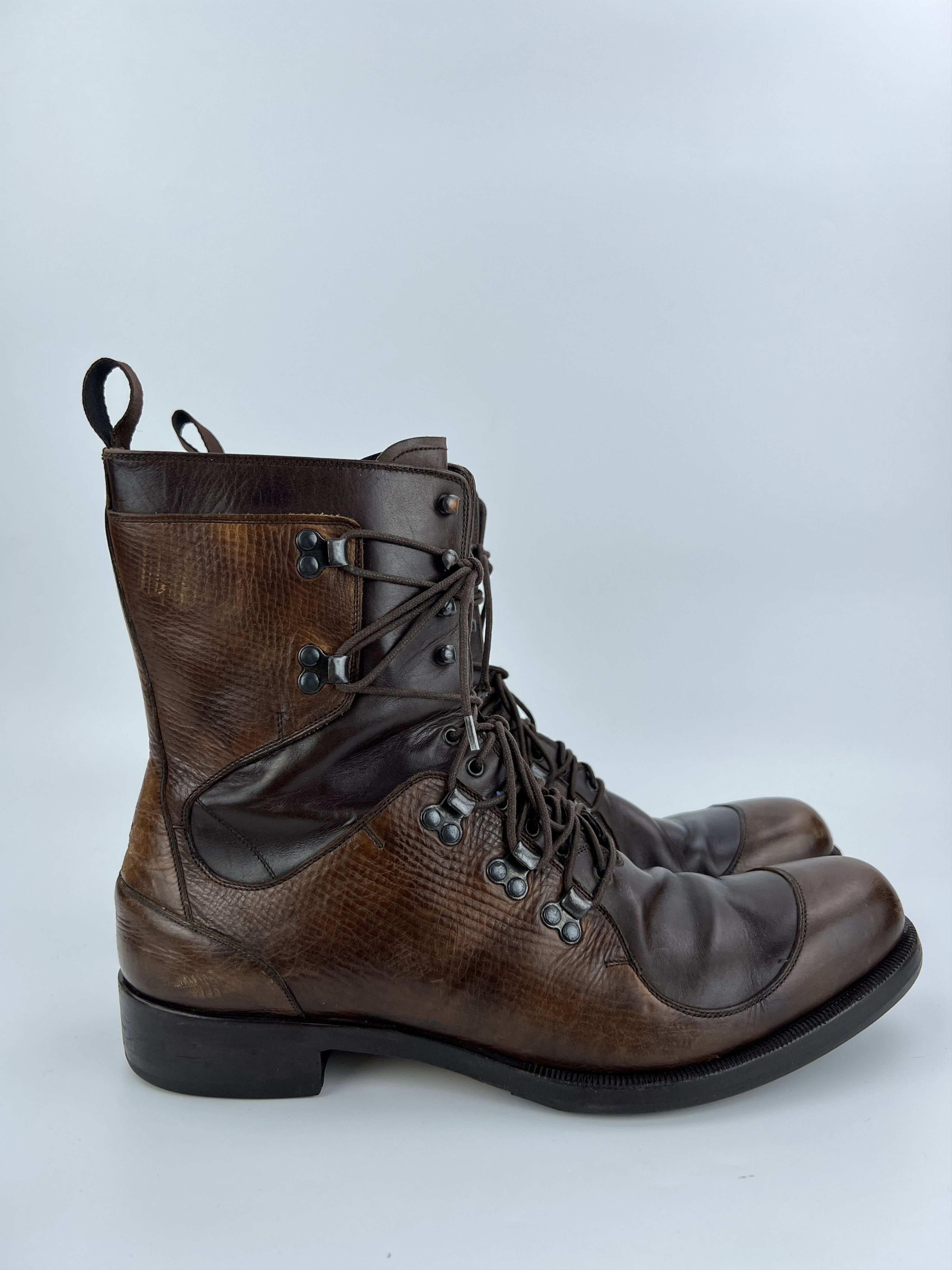 Fendi × Vintage Rare Fendi Combat Cowboy Style Brown High Boots Size US 11.5 / EU 44-45 - 5 Thumbnail