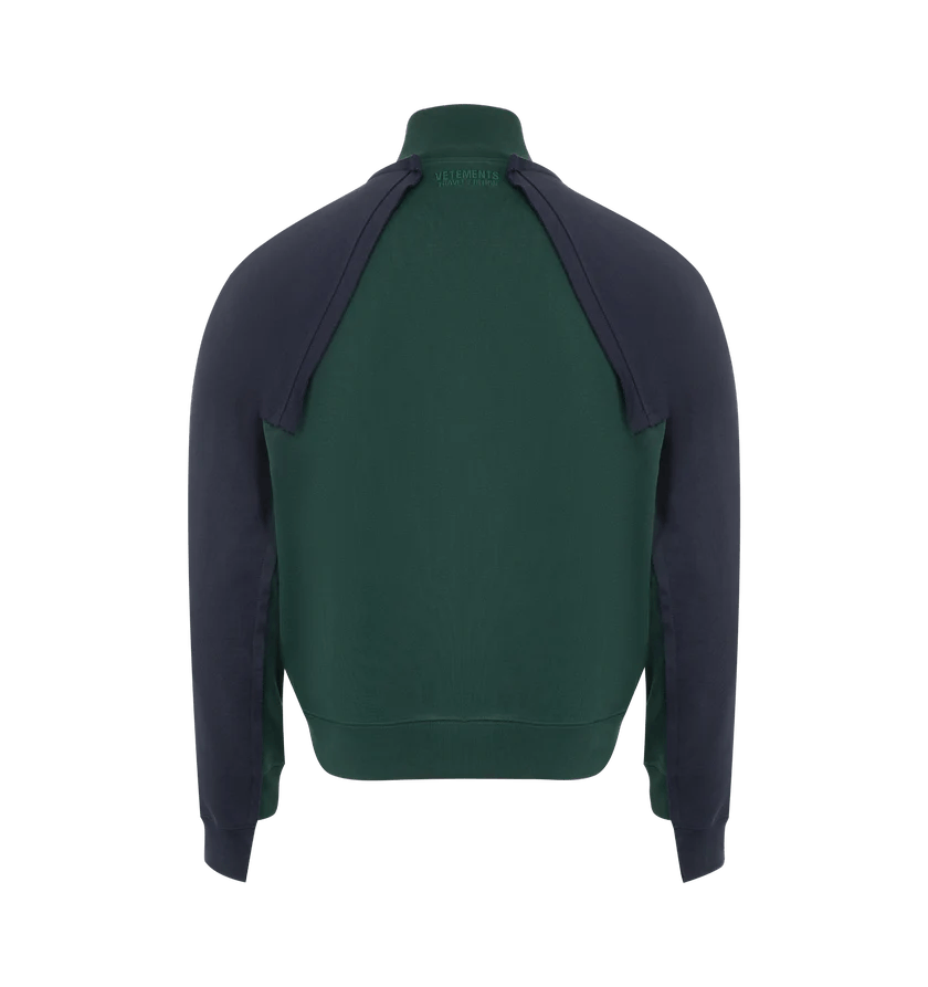 Vetements o1h1sh11225 Patched Zip-Up Jacket in Green/Navy Blue Size US M / EU 48-50 / 2 - 2 Thumbnail