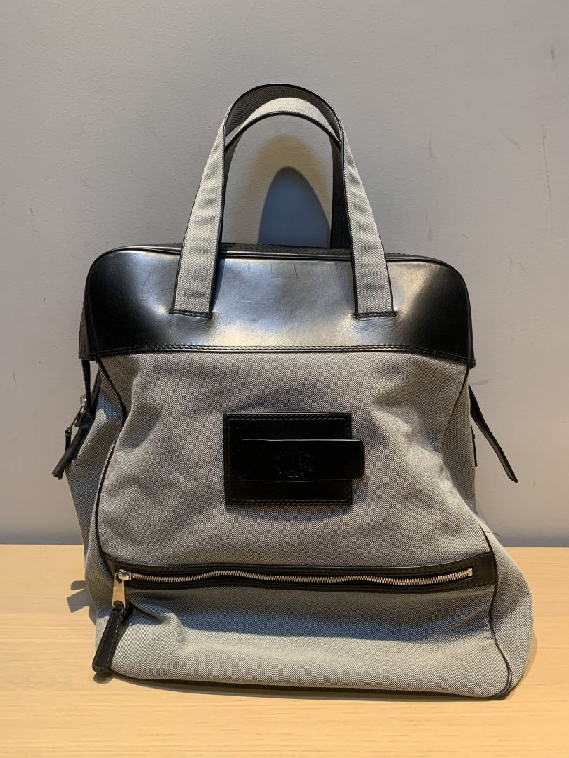 Dior AW06 Dior Homme Hedi Slimane White Leather Deville Duffel Bag