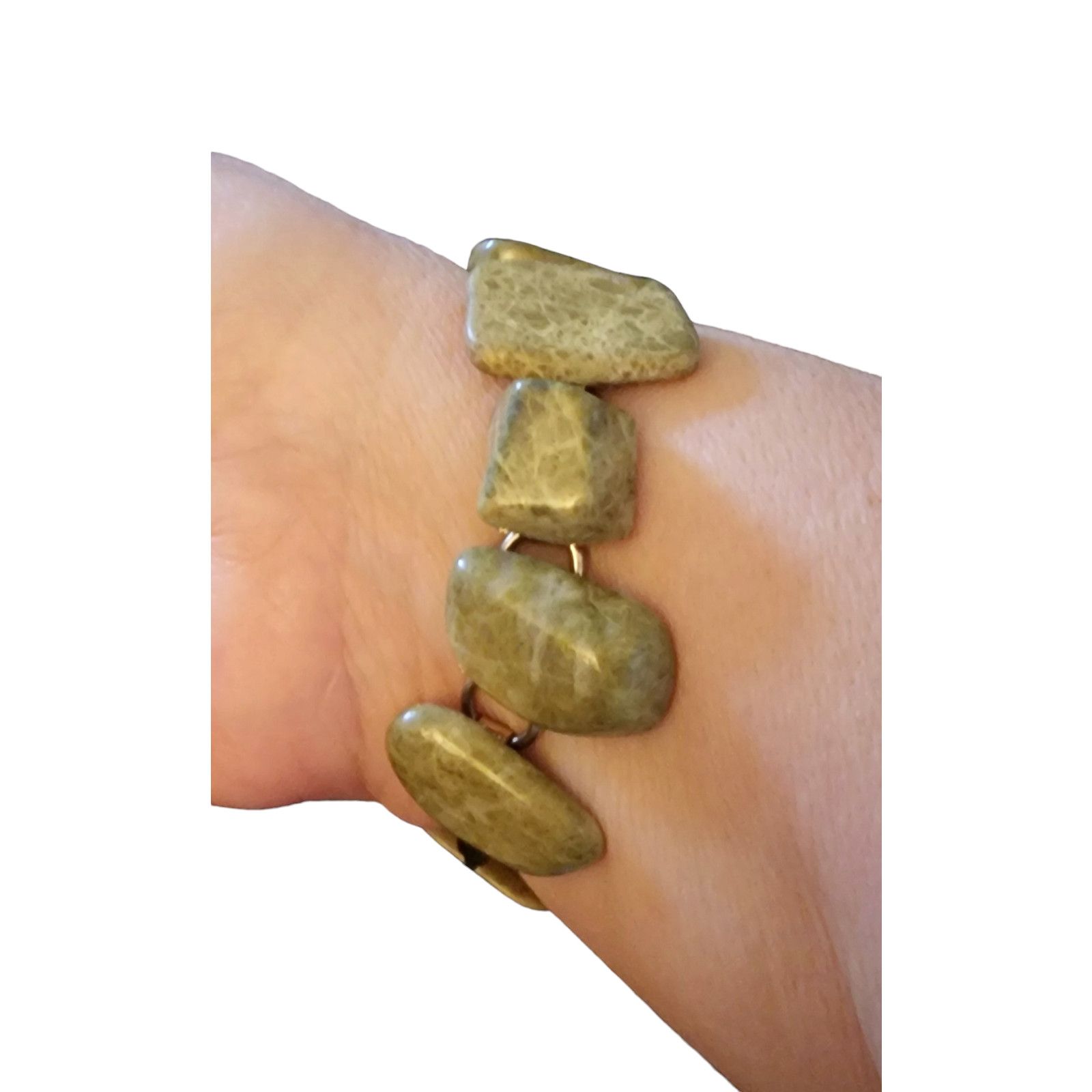 Unknown London Vintage Serpentine or moss agate bracelet Size ONE SIZE - 1 Thumbnail