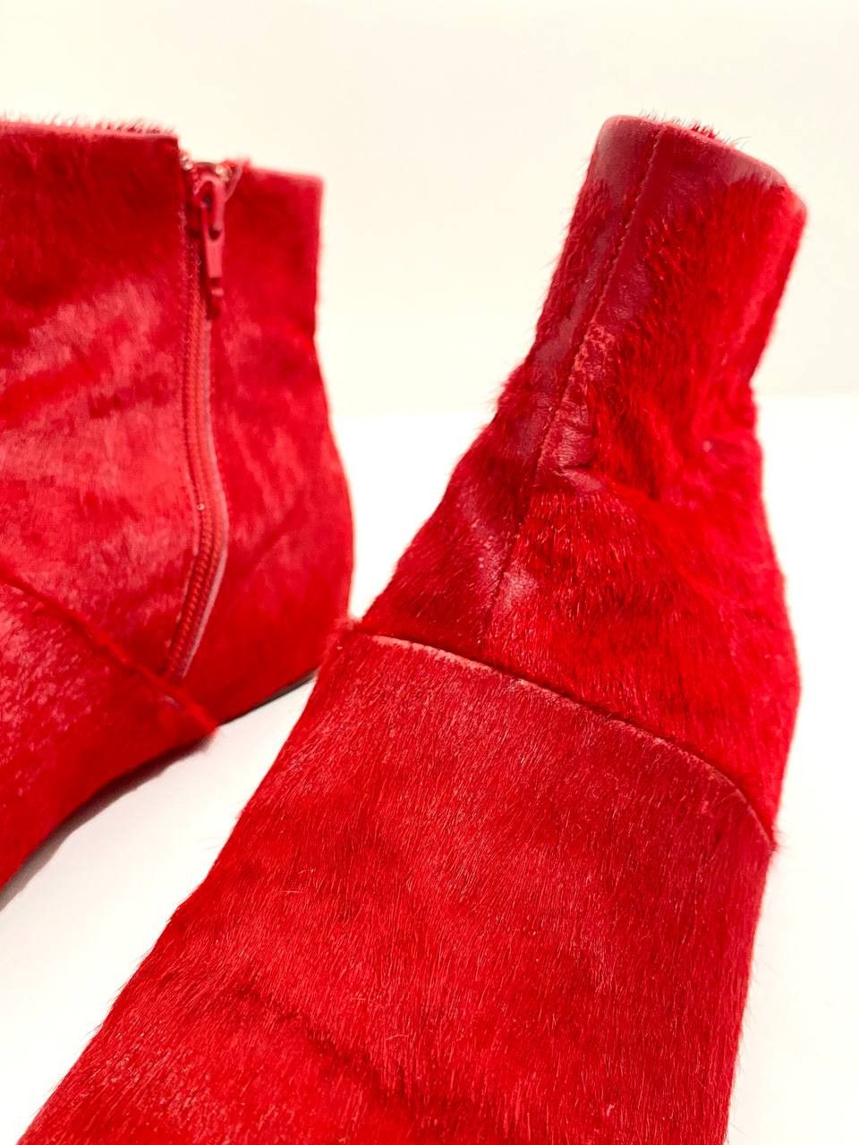 Chloe Chloe Red Pony Hair Ankle Zip Boots Vintage Y2K Size US 8 / IT 38 - 9 Thumbnail