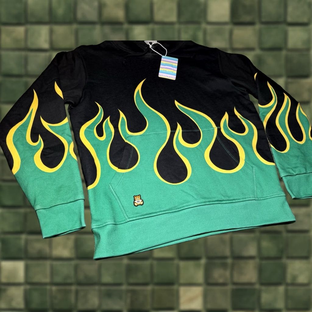 Teddy Fresh Teddy Fresh Hoodie Sweatshirt Pullover Black S Hooded Pockets Unisex Adults Small Long Sleeve Drawstring Fire Flame New Size US S / EU 44-46 / 1 - 1 Thumbnail