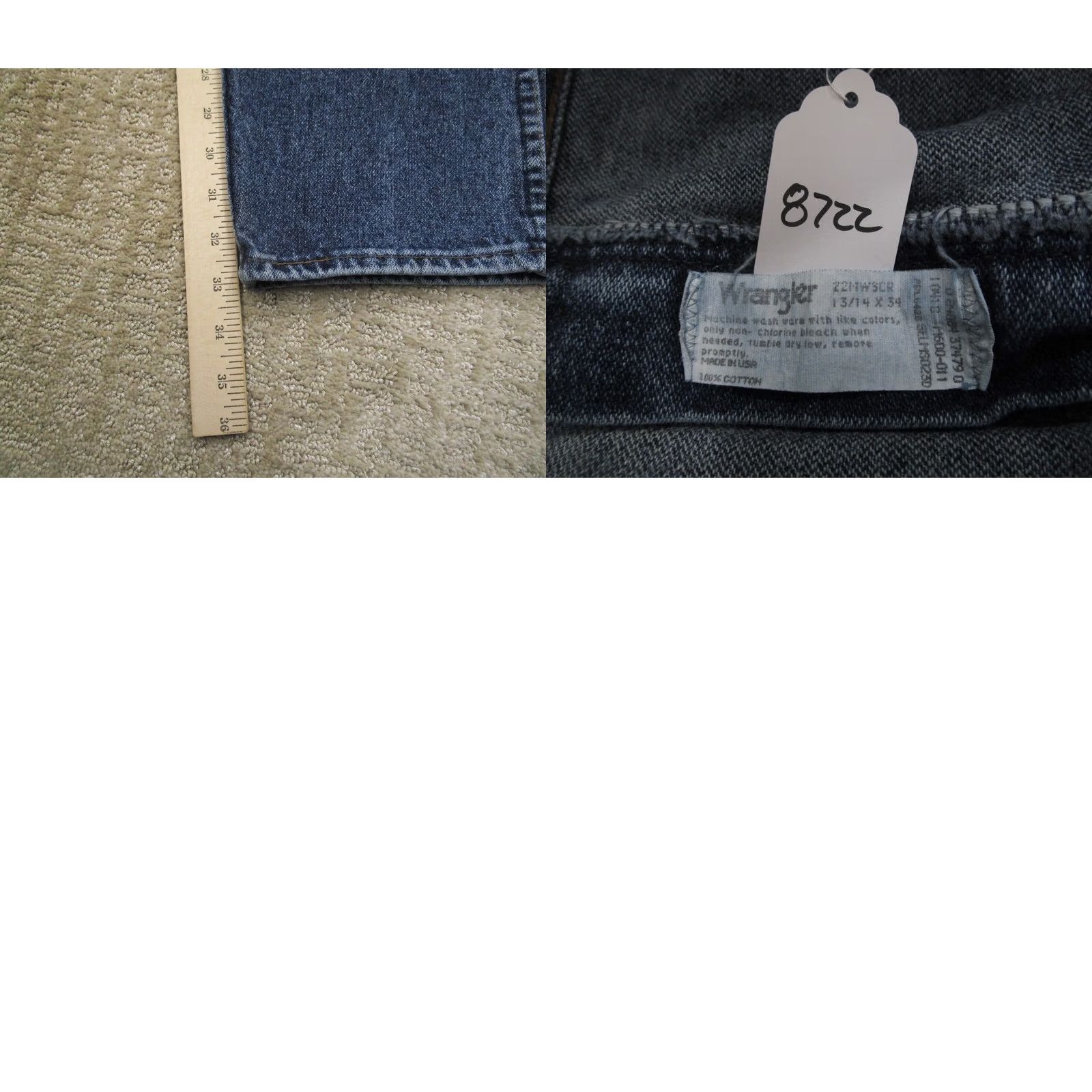 Wrangler VINTAGE Wrangler Jeans Women 14 Blue Tapered High Rise Dark Wash USA 90s Jeans Womens 14 Blue Dark Wash 90s Wrangler Logo 5-Pocket Denim USA Size 36" / US 14 / IT 50 - 8 Thumbnail
