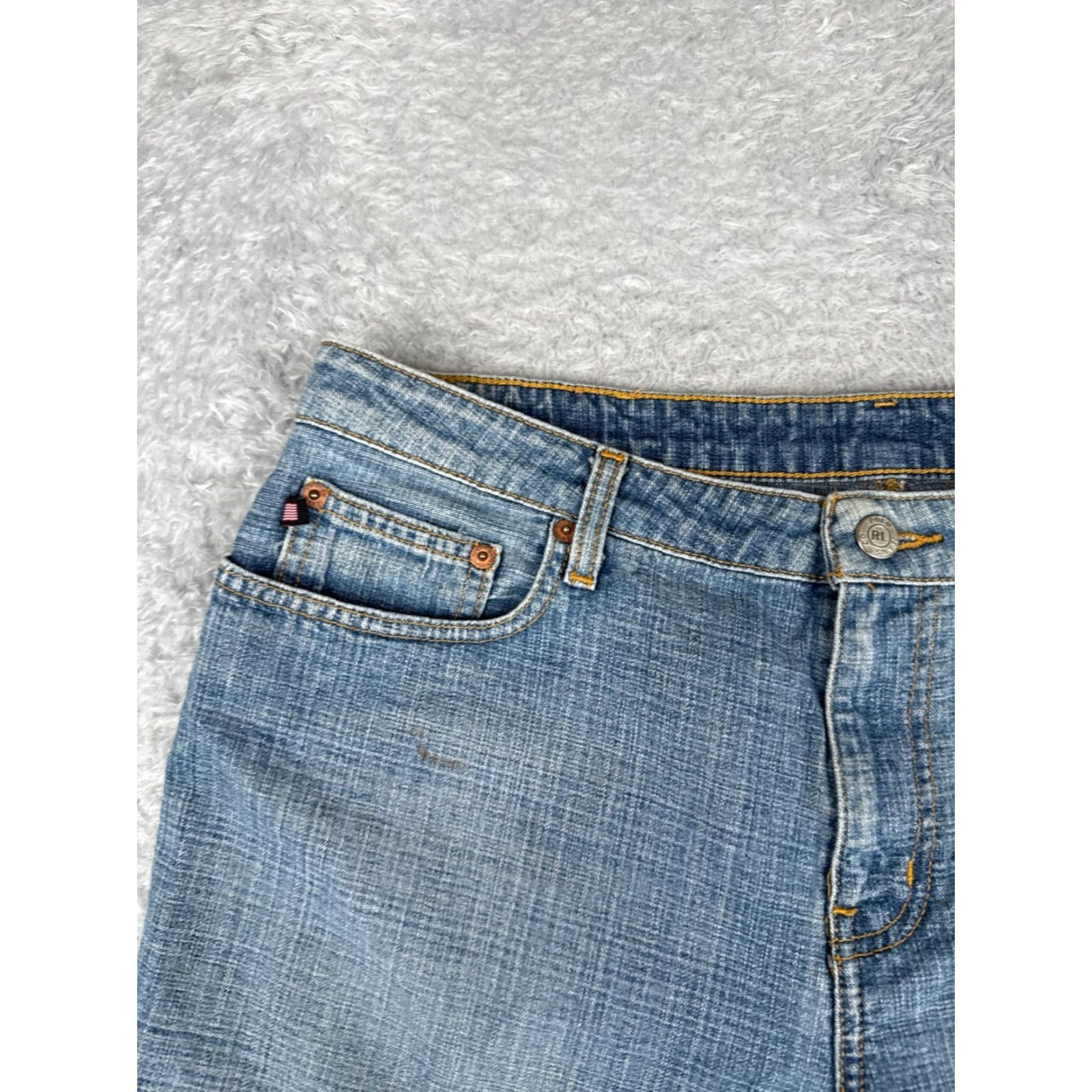 Polo Ralph Lauren Polo Ralph Lauren Women's Shorts 12 Denim Casual Chino 5-Pocket Mid Rise Blue Summer Size 34" / US 12 / IT 48 - 4 Thumbnail