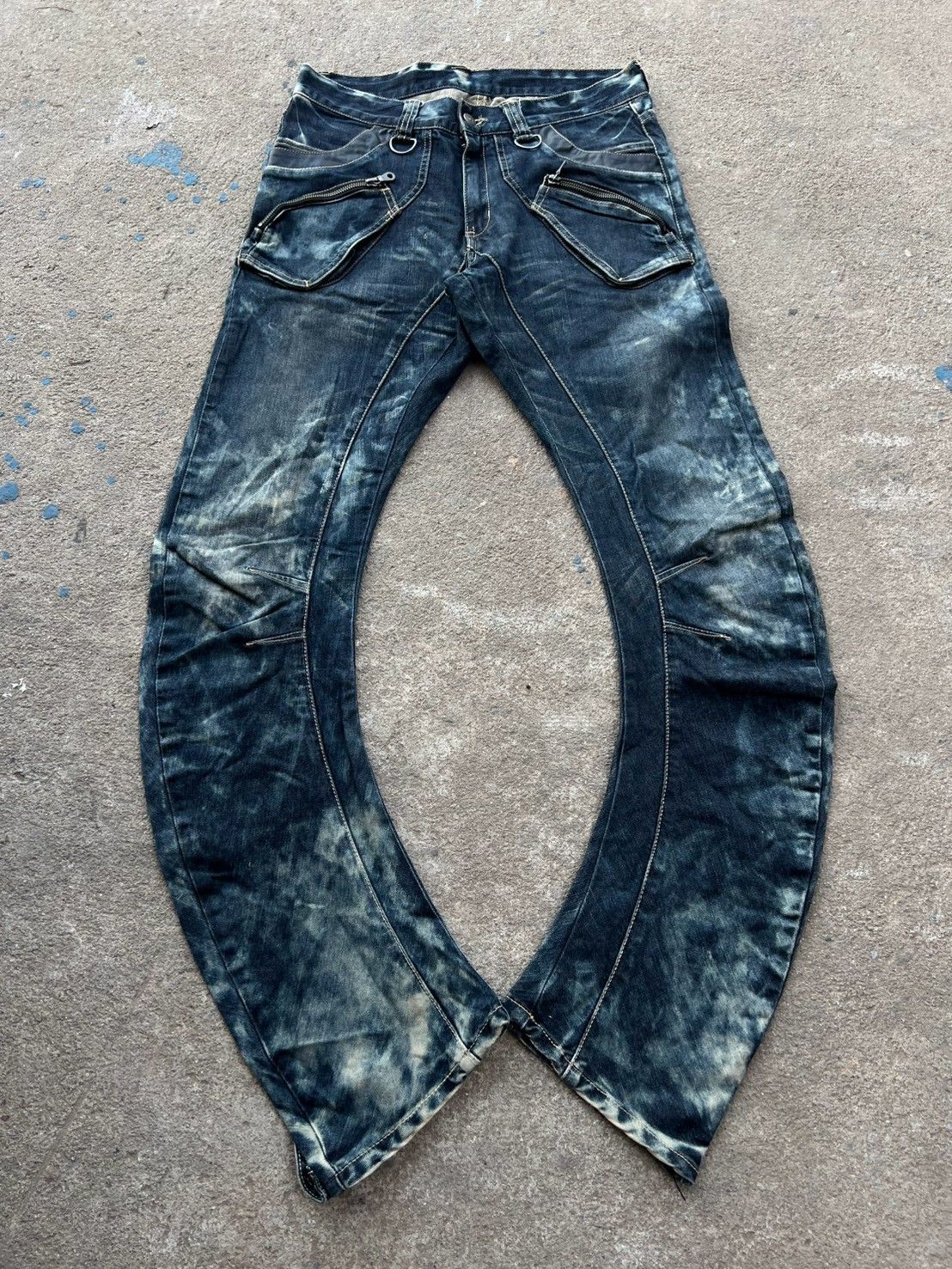 Japanese Brand Rare* PPFM Multi Pocket Curve Denim Pants Size US 32 / EU 48 - 1 Thumbnail