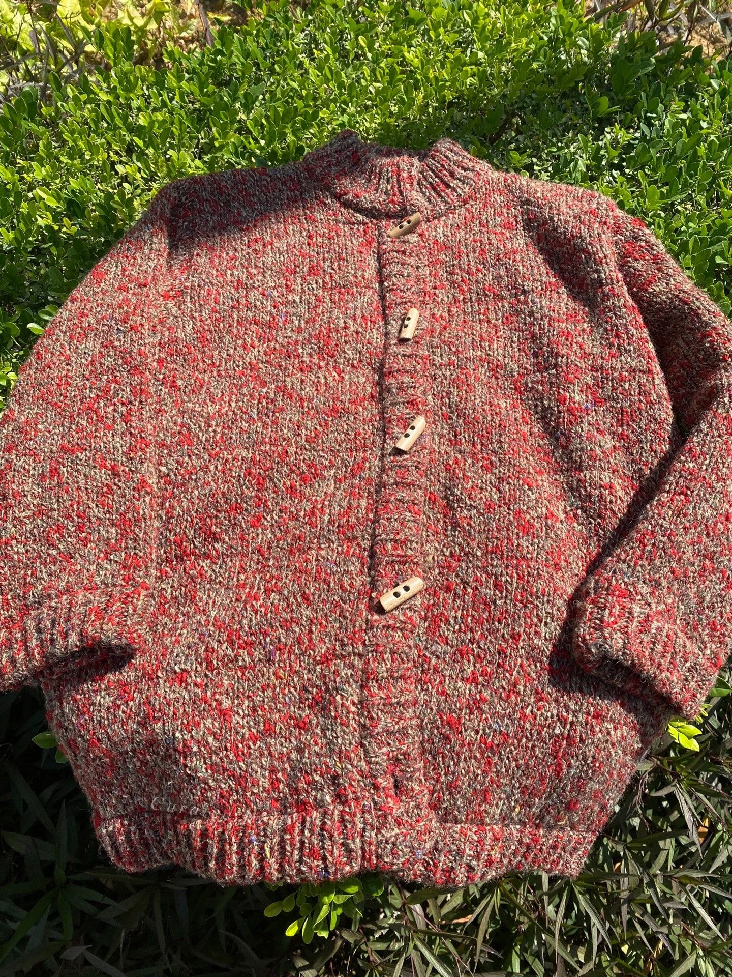 Other Vintage Red-Brown Knit Cardigan Size M / US 6-8 / IT 42-44 - 1 Thumbnail