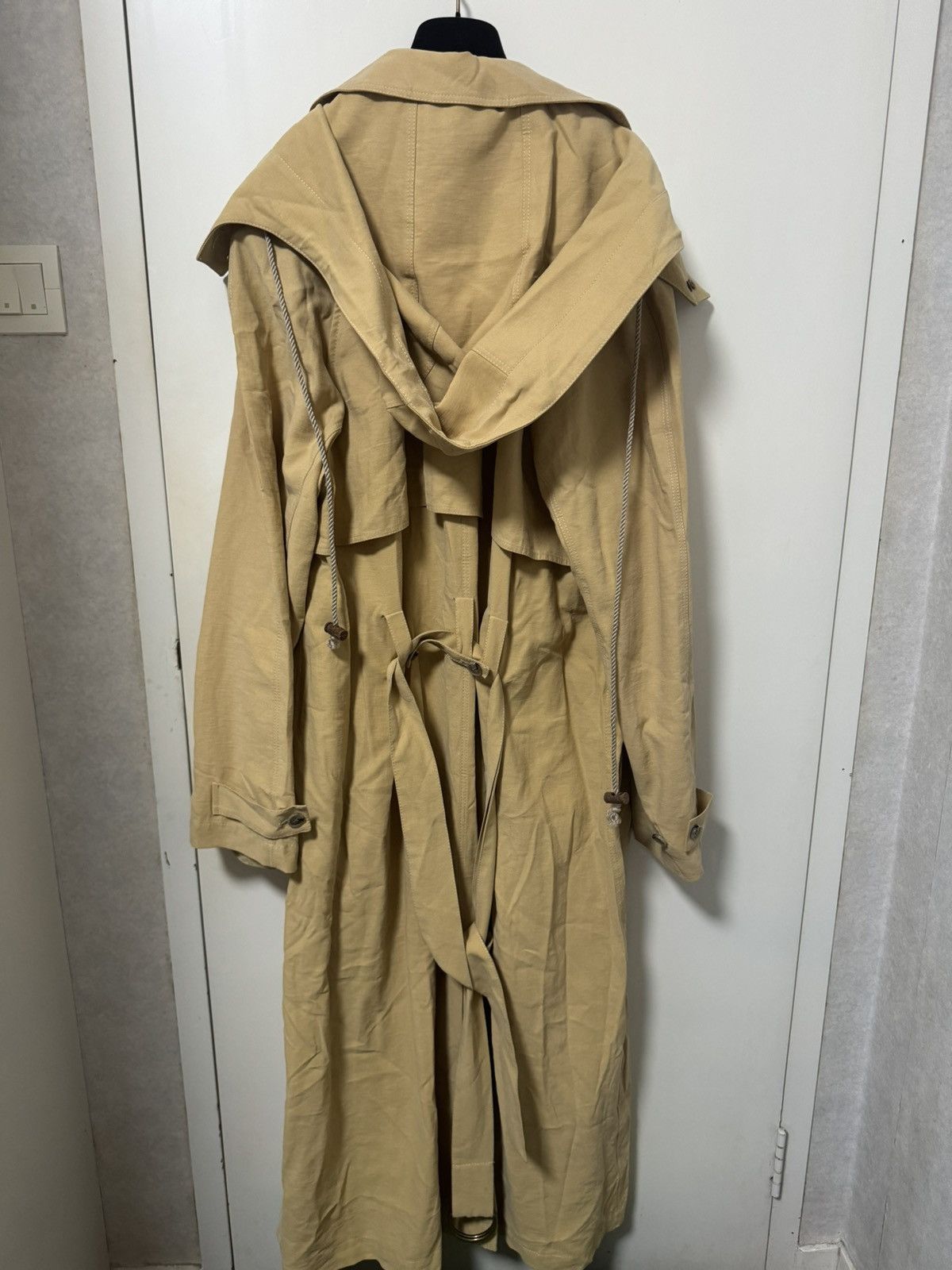 Nanushka Tan Hooded Trench Coat Size US M / EU 48-50 / 2 - 2 Thumbnail