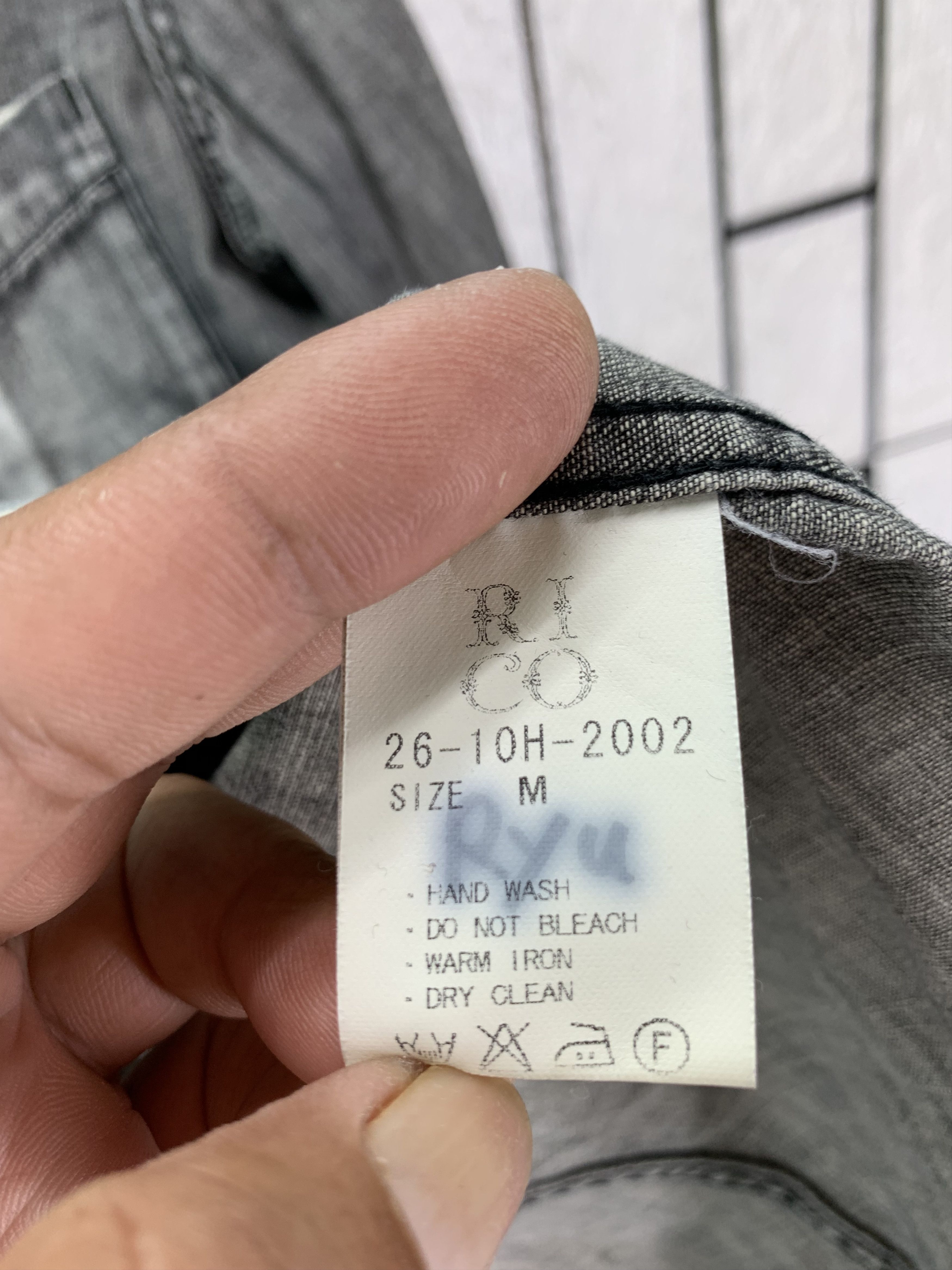 Japanese Brand Rico Distressed Denim Shirt Button Size US S / EU 44-46 / 1 - 9 Thumbnail