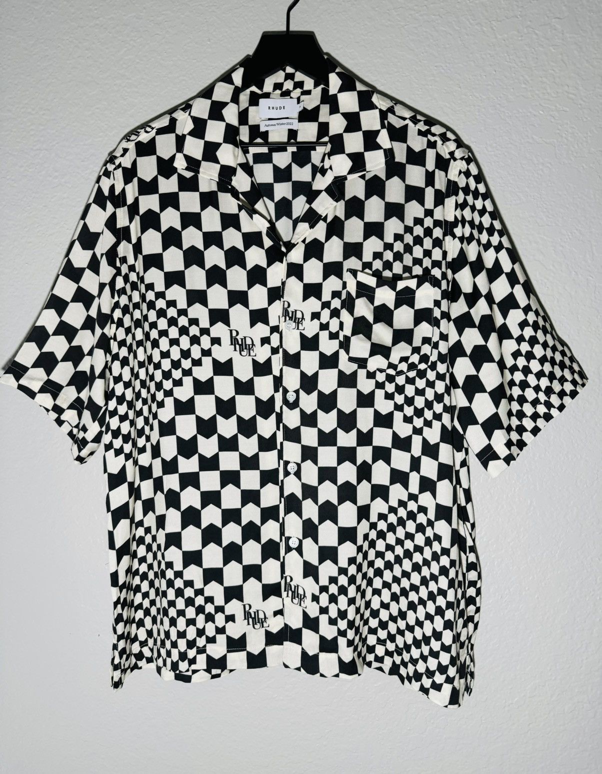 Rhude Rhude Logo Button Up Shirt All Over Print XL Size US XL / EU 56 / 4 - 5 Thumbnail