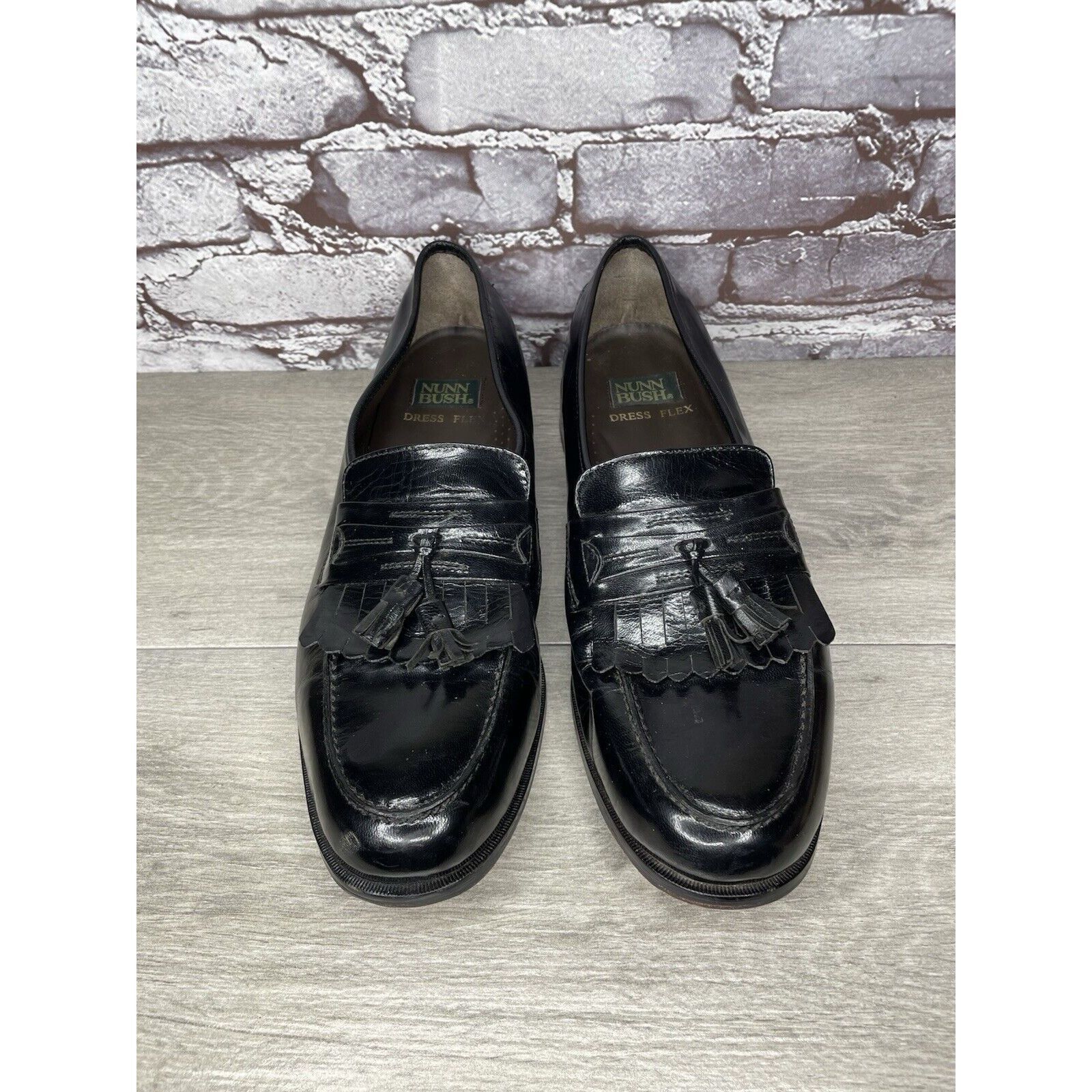 Nunn Bush Nunn Bush Dress Flex Black Leather Kiltie Tassel Loafers Sho Size US 12 / EU 45 - 24 Thumbnail