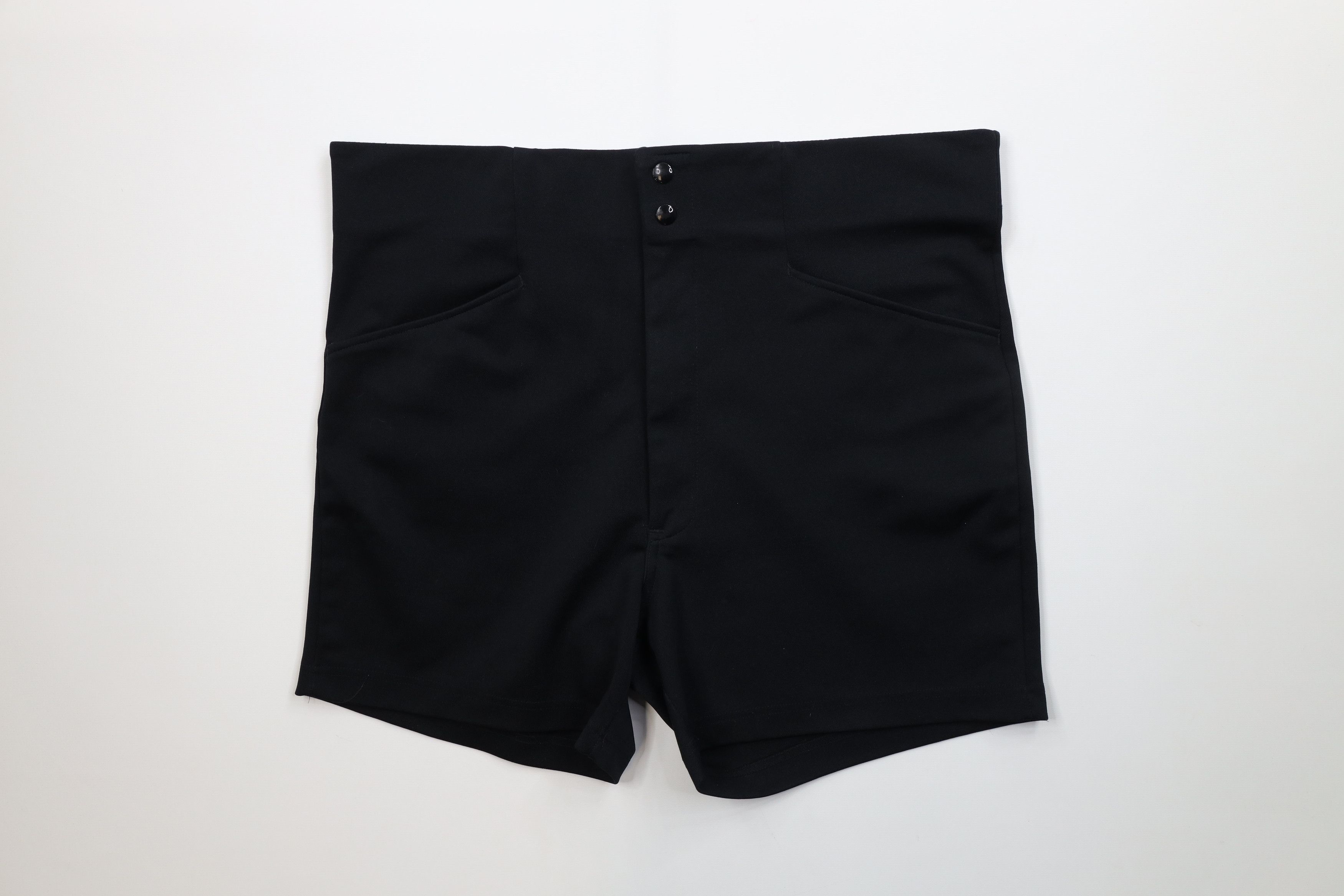 Vintage 70s Swingster Knit Coach Coaches Shorts Black USA