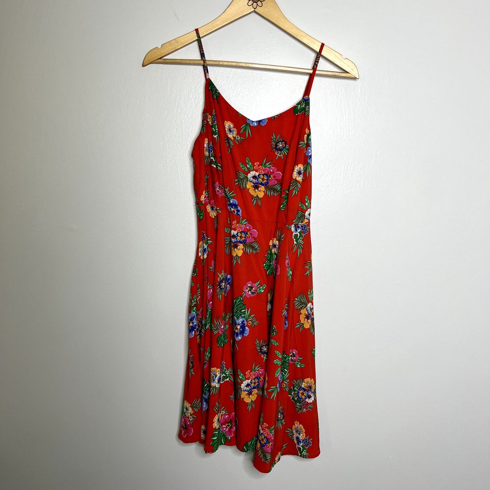 Old Navy Old Navy Orange Floral Sun Dress Size S / US 4 / IT 40 - 4 Thumbnail