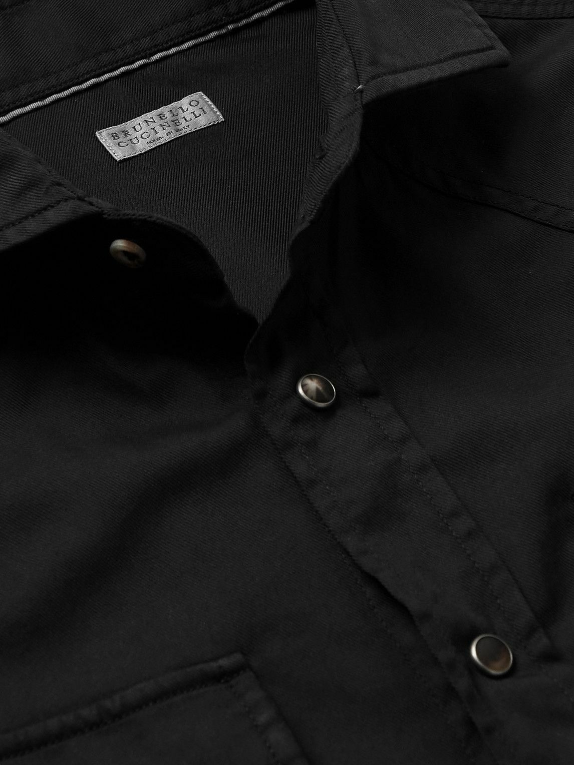 Brunello Cucinelli o1y0526 Solid Color Shirt in Black Size US S / EU 44-46 / 1 - 4 Thumbnail