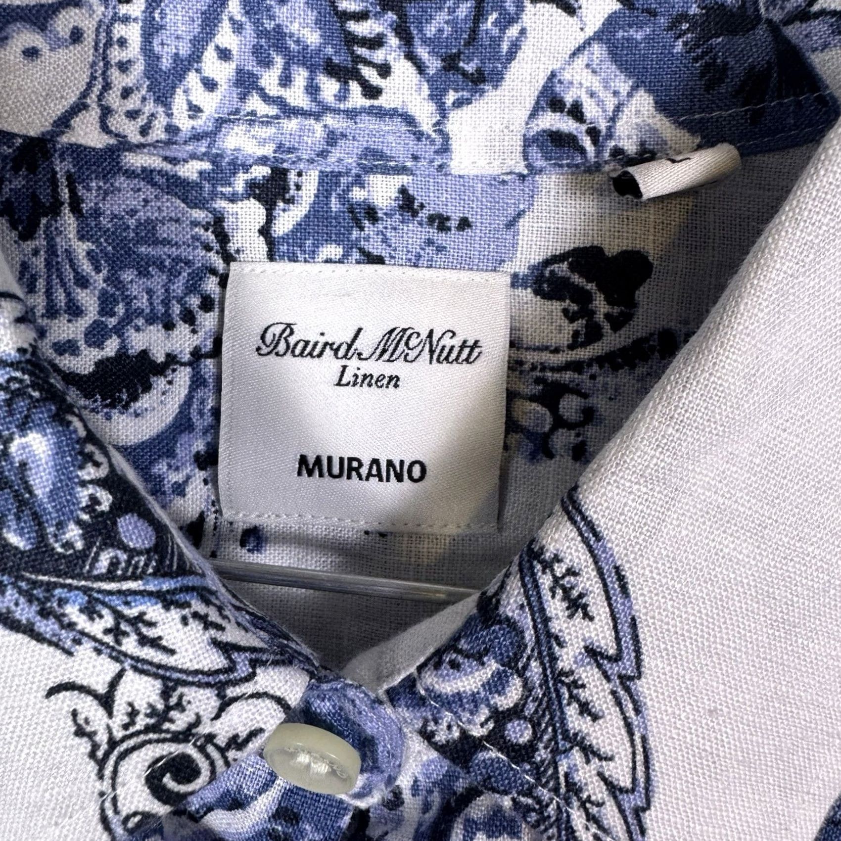 Murano Murano Baird McNutt Linen Shirt Mens L Paisley Floral Button-Up Size US L / EU 52-54 / 3 - 5 Thumbnail