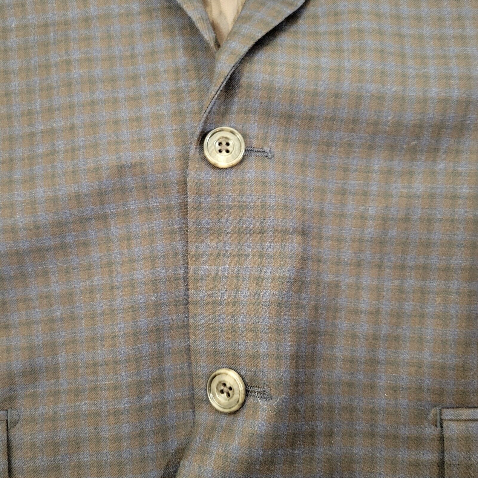 Daniel Hechter Daniel Hechter Paris 42L Navy Blue Plaid Two-Button Front Size 42L - 5 Thumbnail