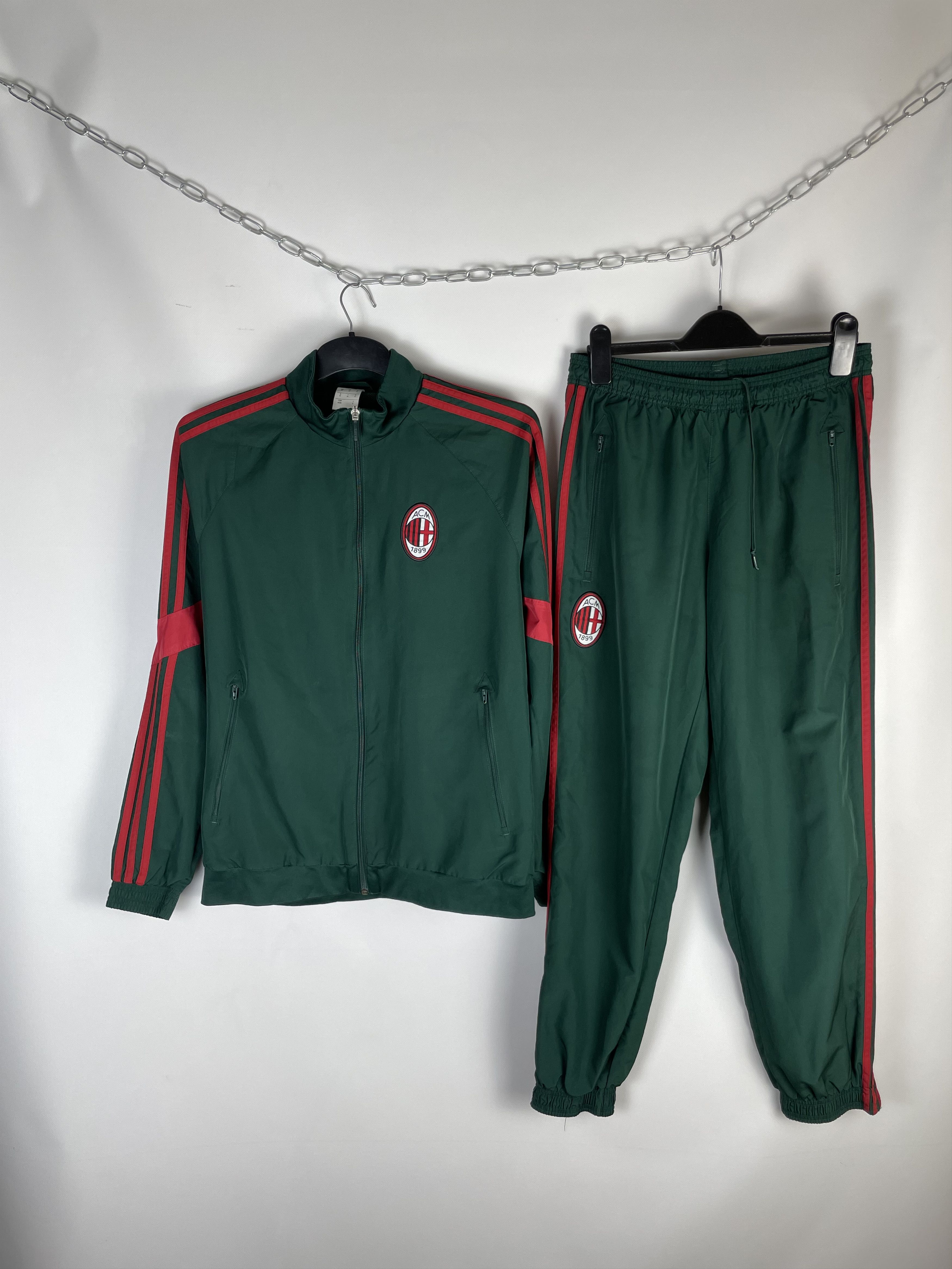 Adidas Vintage AC Milan Football Track Suit Soccer Set Jacket Pants Size US M / EU 48-50 / 2 - 1 Thumbnail