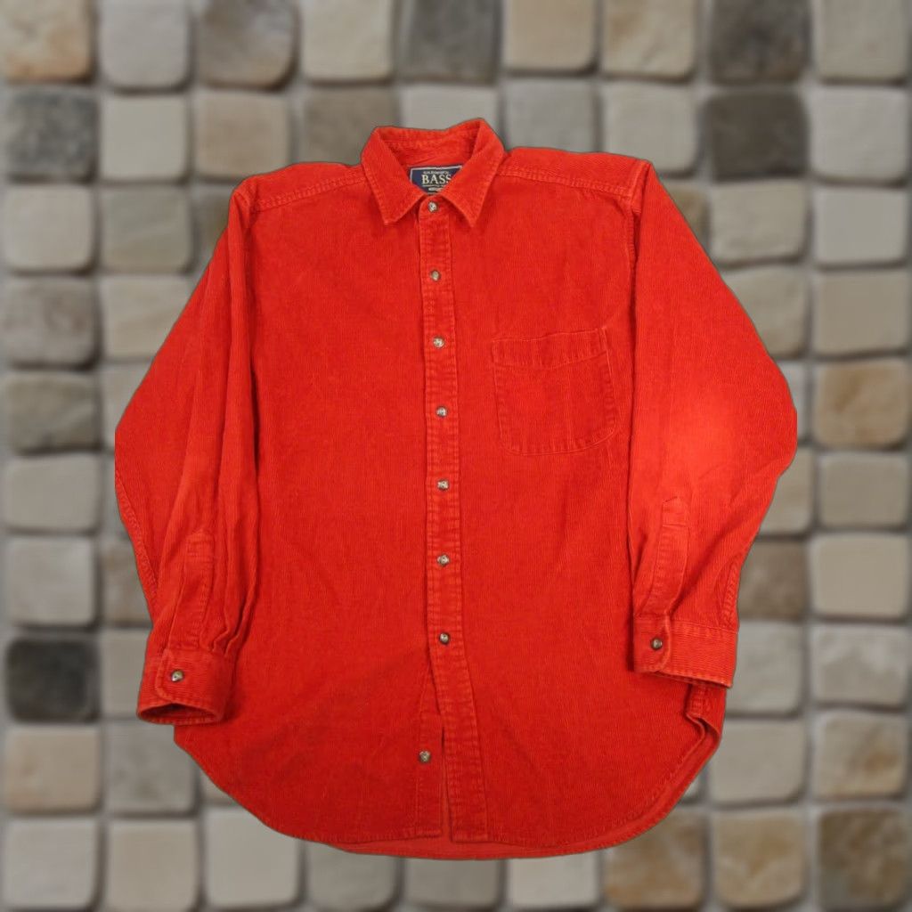 Vintage G.H.Bass & Co. Shirt Mens M Red Cotton Button-Up Long Sleeve Collared Pocketed Regular Button Down Vintage? No Size US M / EU 48-50 / 2 - 1 Thumbnail