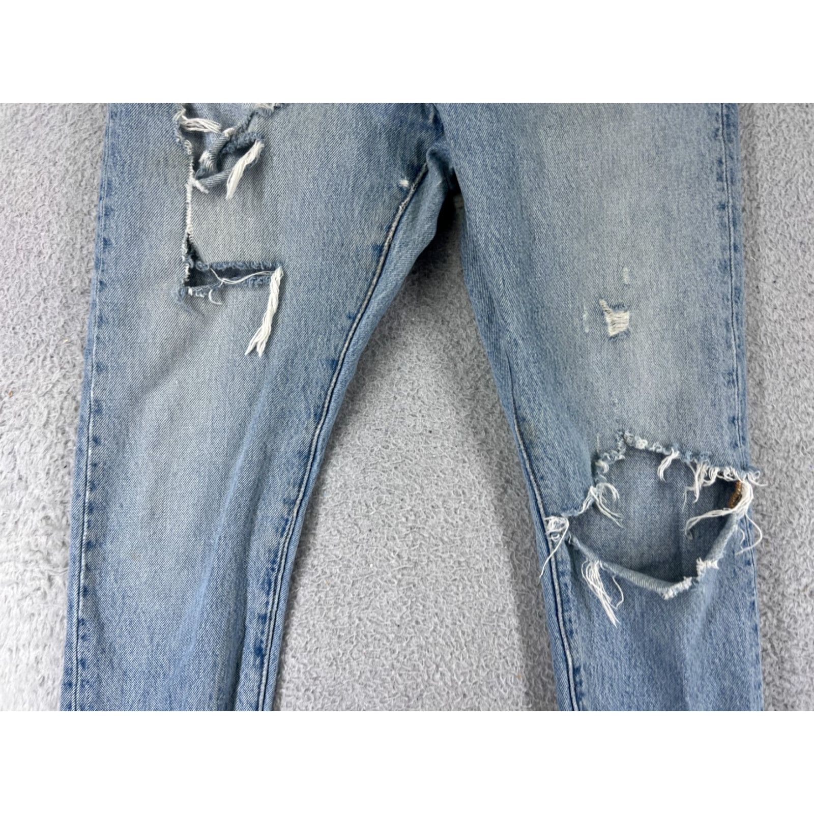 Levi's VINTAGE Levis 501 Jeans Womens 25x28 Blue Denim 501 Skinny Button Fly Distressed Stretch Retro жер Size 42" / US 20 - 6 Thumbnail