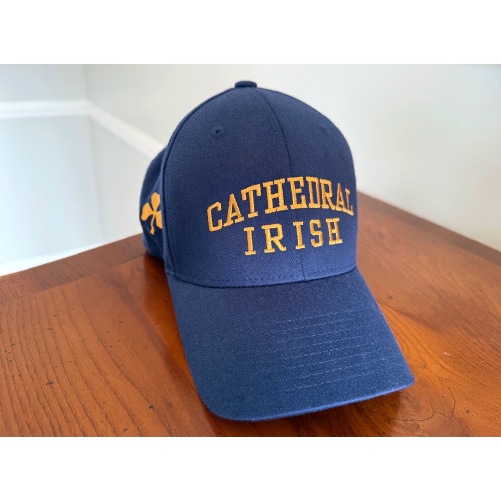 Vintage VINTAGE Cathedral High School Irish Hat S/M Blue Flexfit Baseball Cap Men Flex fit Size ONE SIZE - 2 Thumbnail