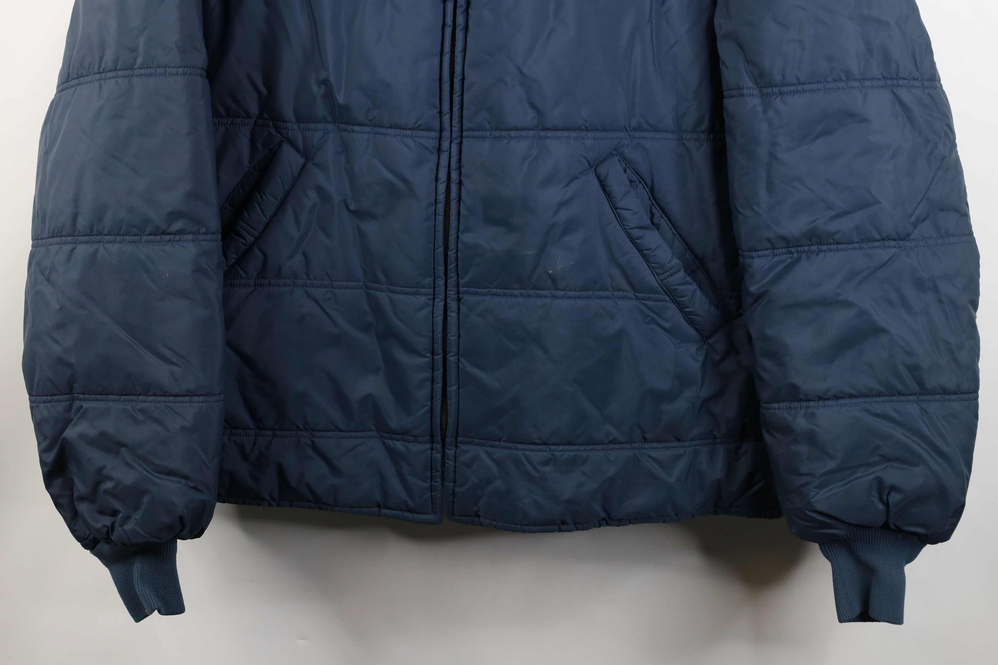 Vintage Vintage 70s Streetwear Full Zip Puffer Jacket Navy Blue Size US XL / EU 56 / 4 - 3 Thumbnail