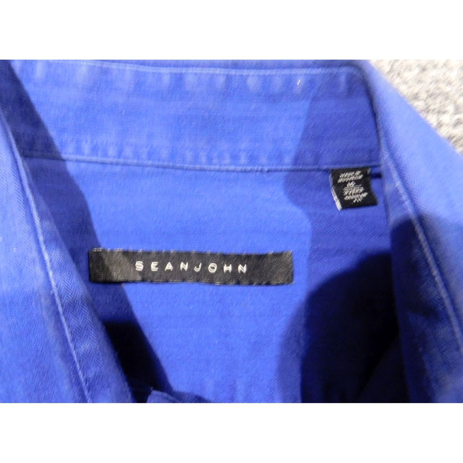 Sean John Sean John Mens Shirt Button-Up Green 16 Long Sleeve Cotton Knit Collared Size US L / EU 52-54 / 3 - 5 Thumbnail
